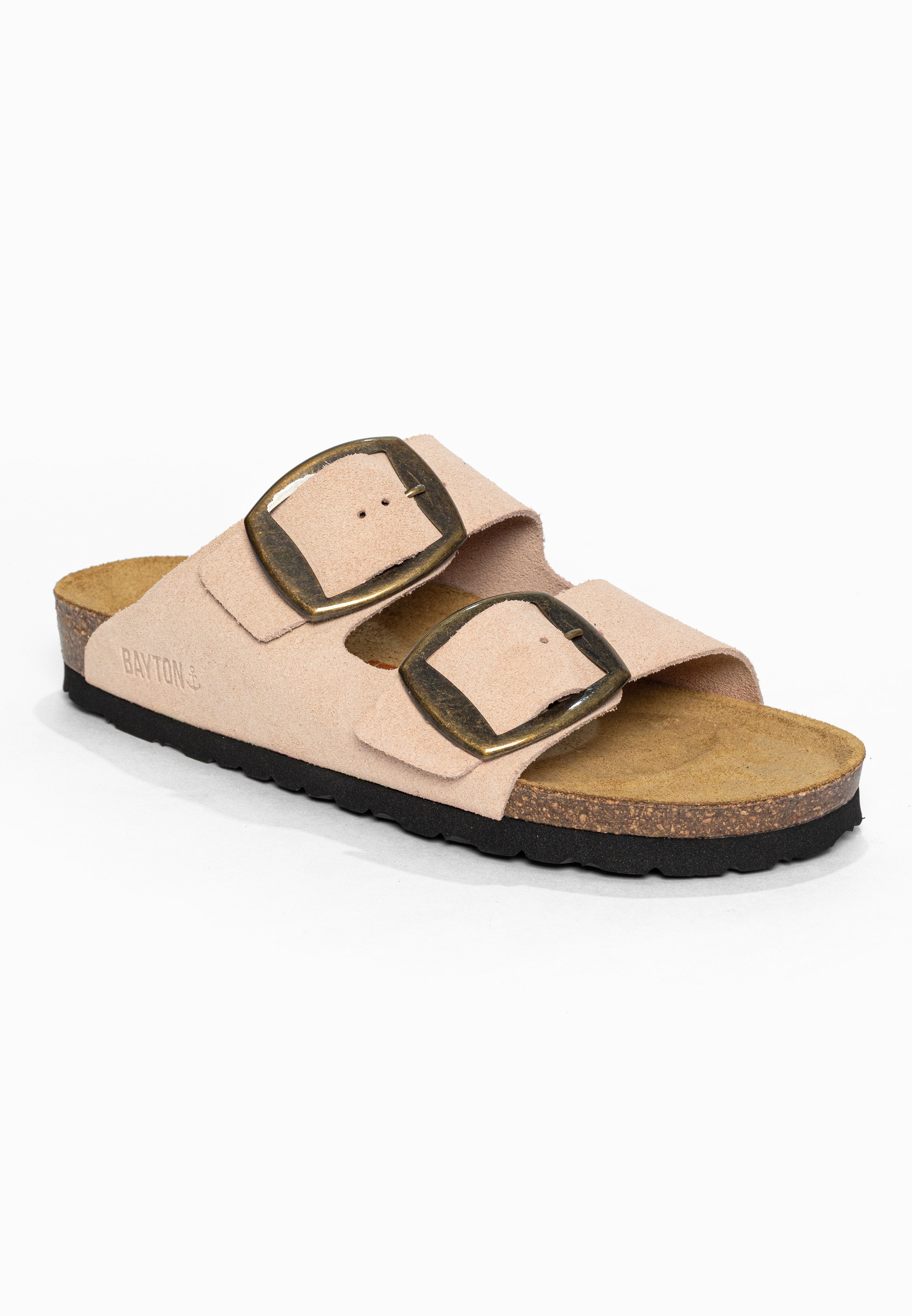 Sandales 2 Brides Alicante Pêche en Cuir Suédé Bayton pour Femme