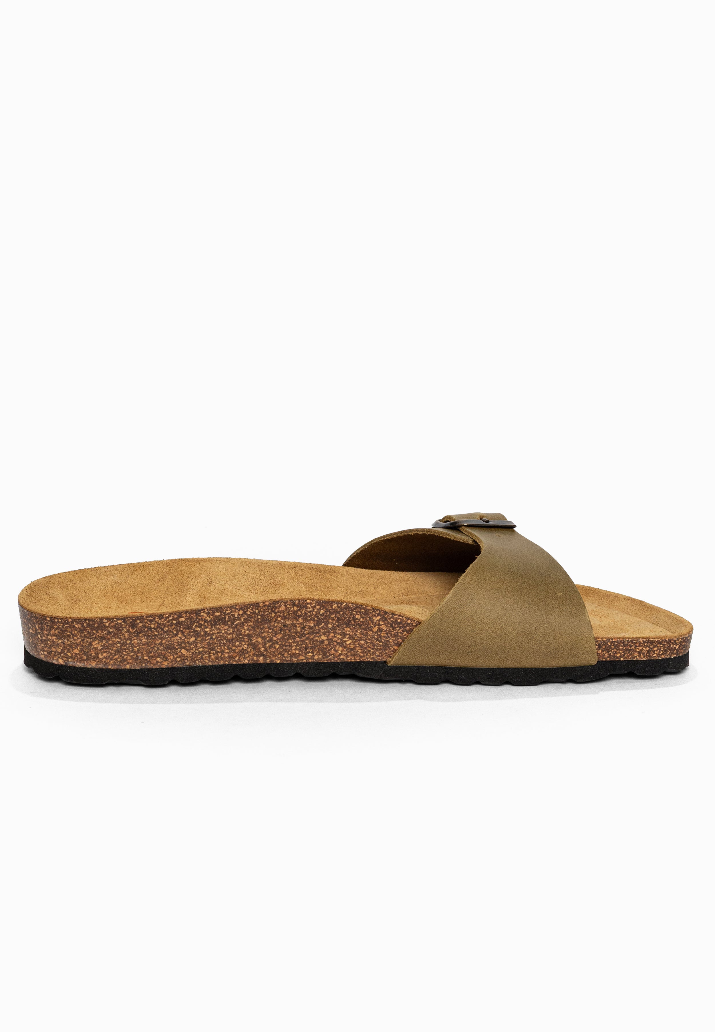 Sandales 1 Bride Zephyr Kaki en Cuir Bayton pour Homme