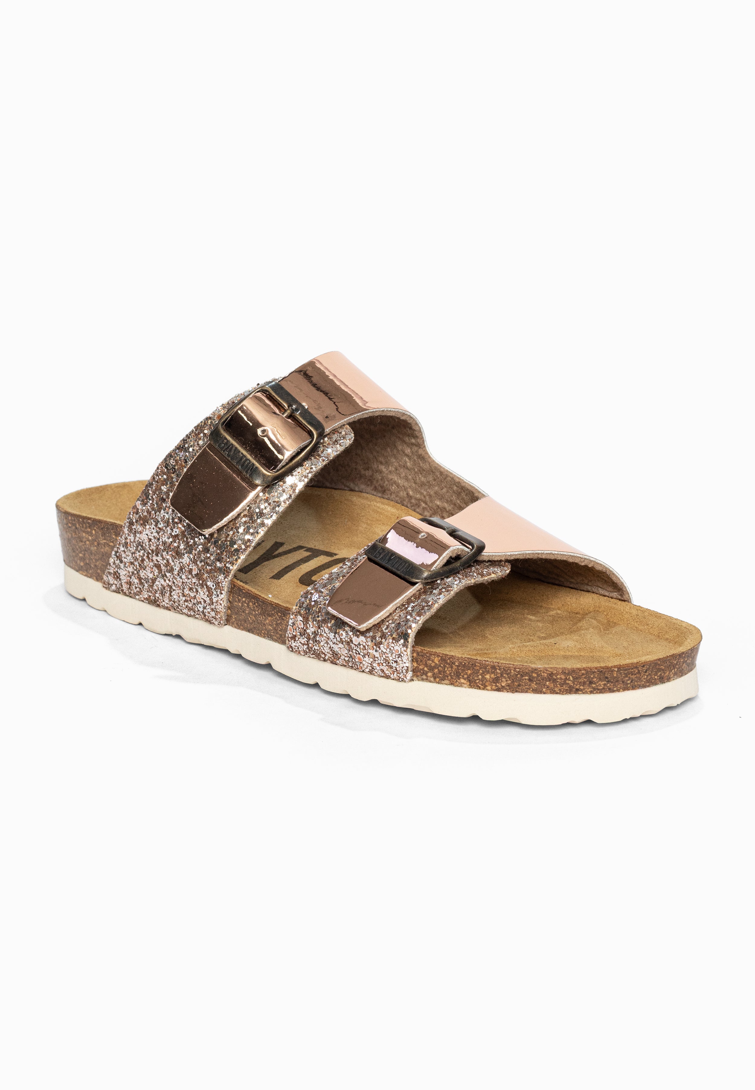 Sandales 2 Brides Ilithyie Rose gold pailleté Bayton pour Femme