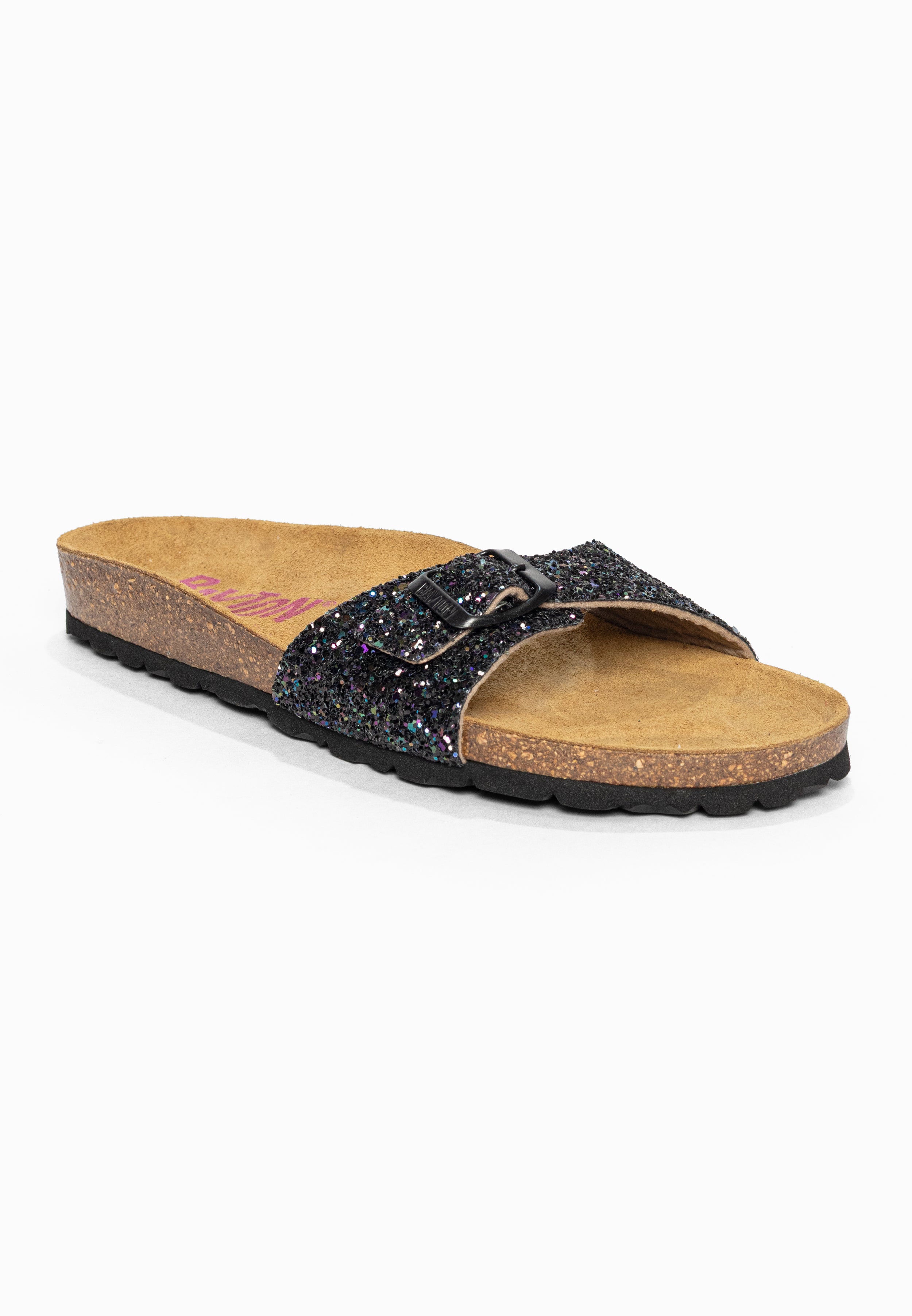 Sandales 1 Bride Zephyr Noir pailleté Bayton pour Femme