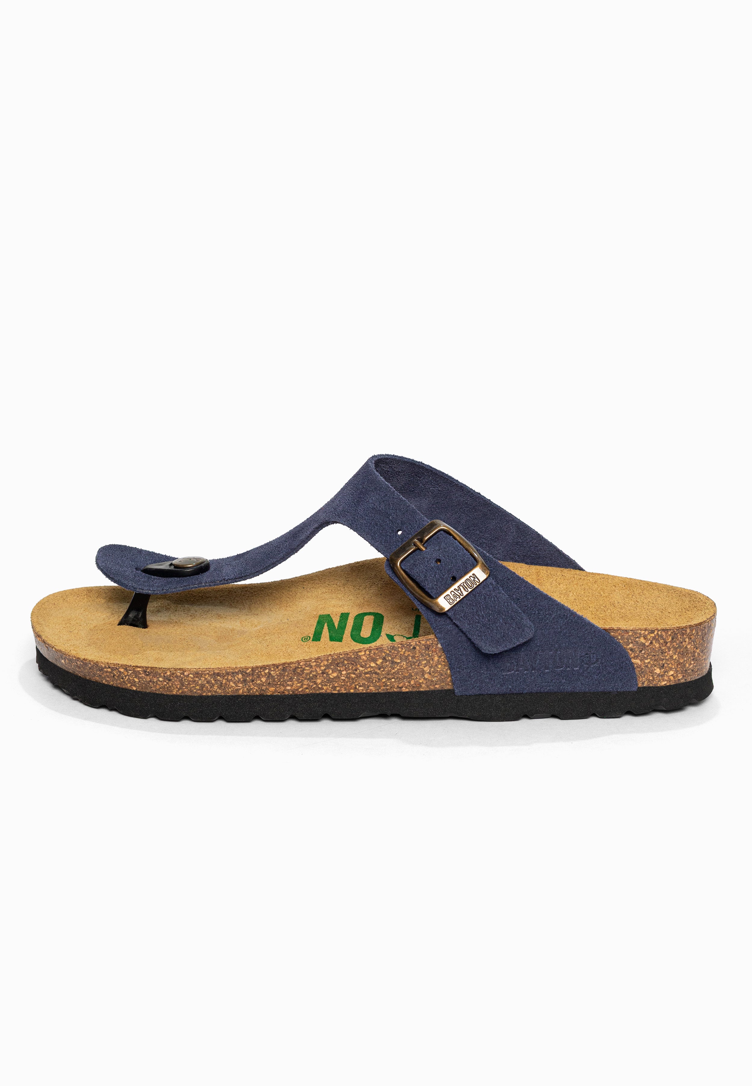 Sandales à Entre-doigts Mercure Bleu marine en Cuir Suédé Bayton pour Femme