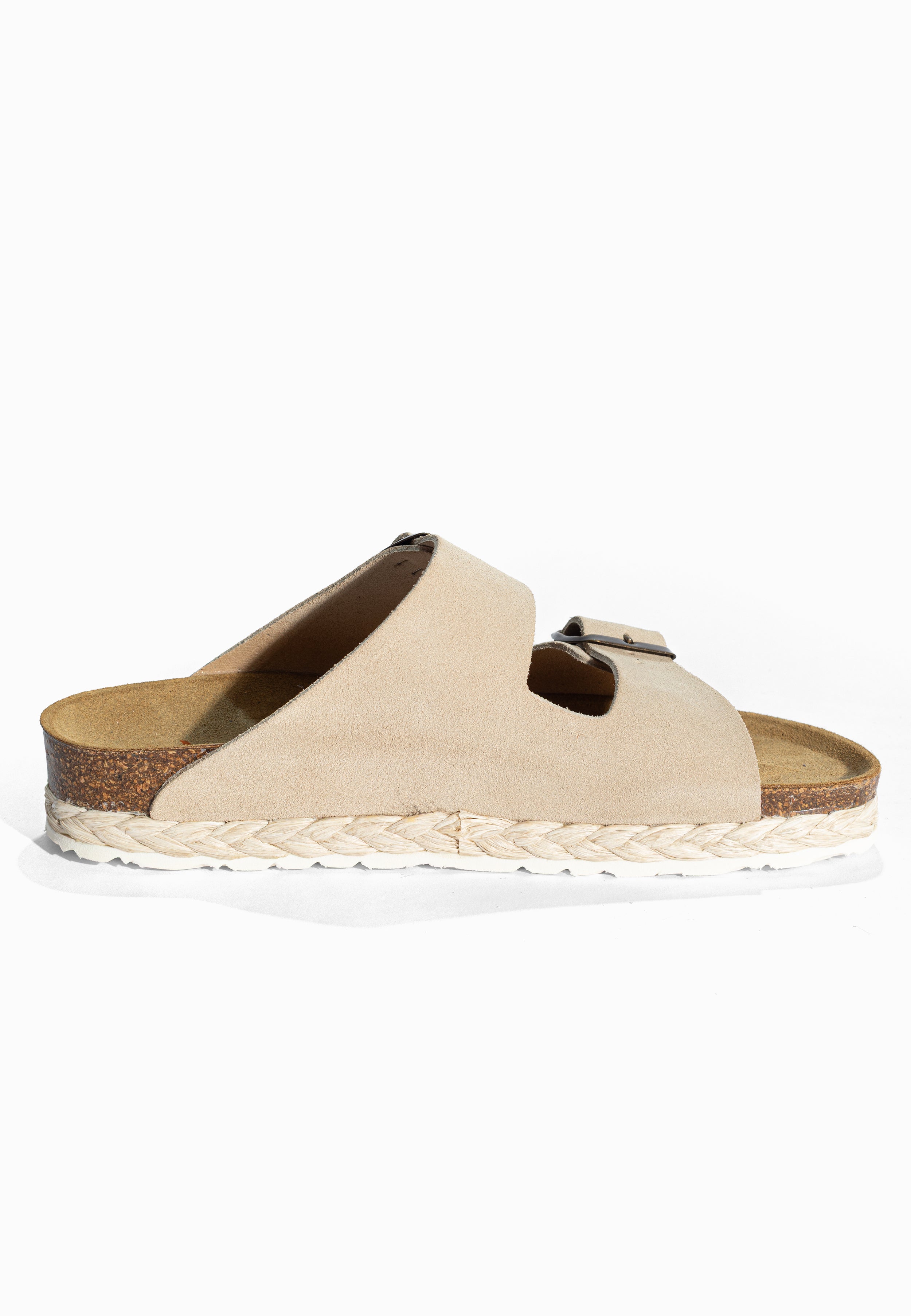 Sandales 2 Brides Benalla Beige en Cuir Suédé Bayton pour Femme