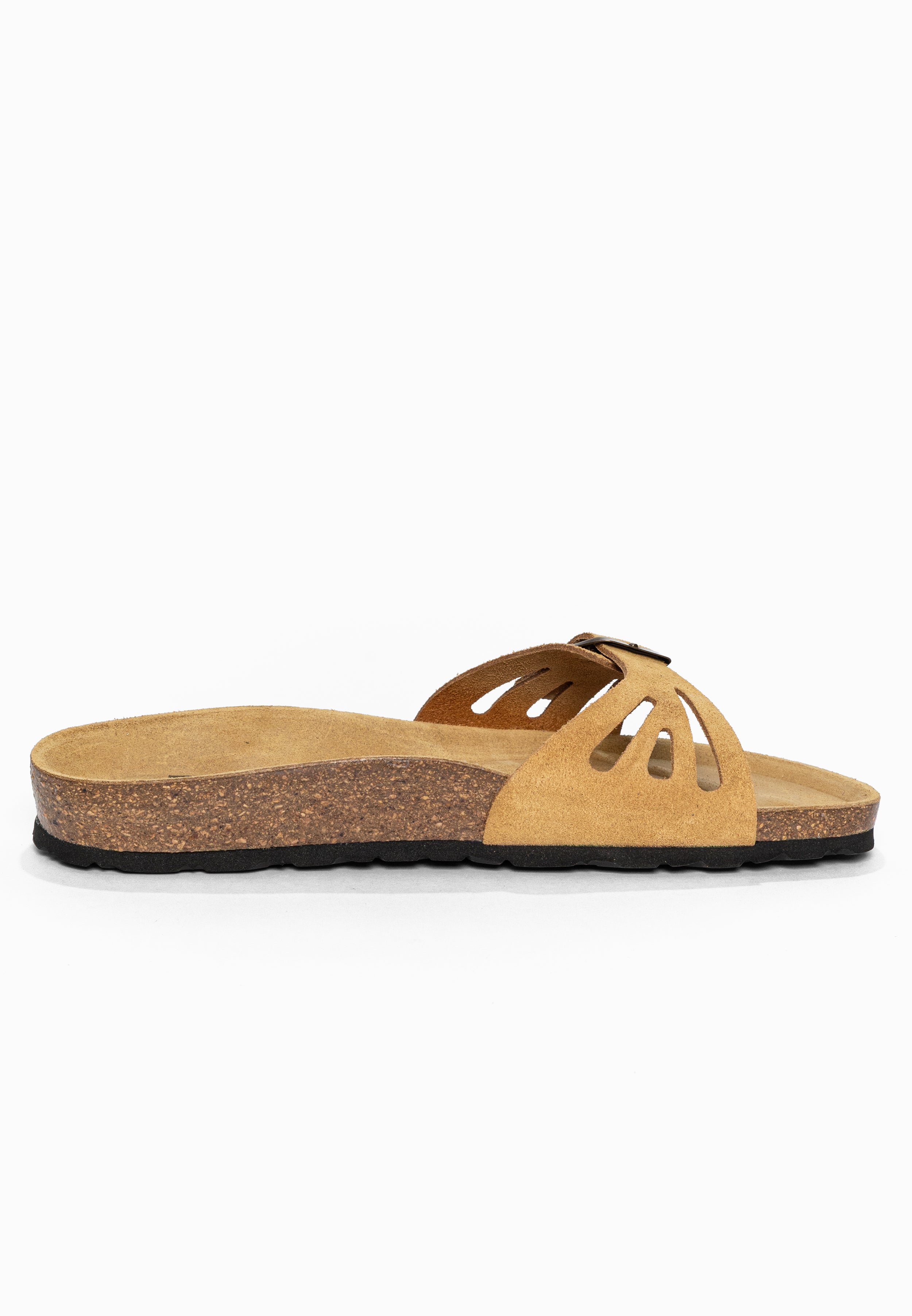 Sandales 1 Bride Athena Camel en Cuir Suédé Bayton pour Femme