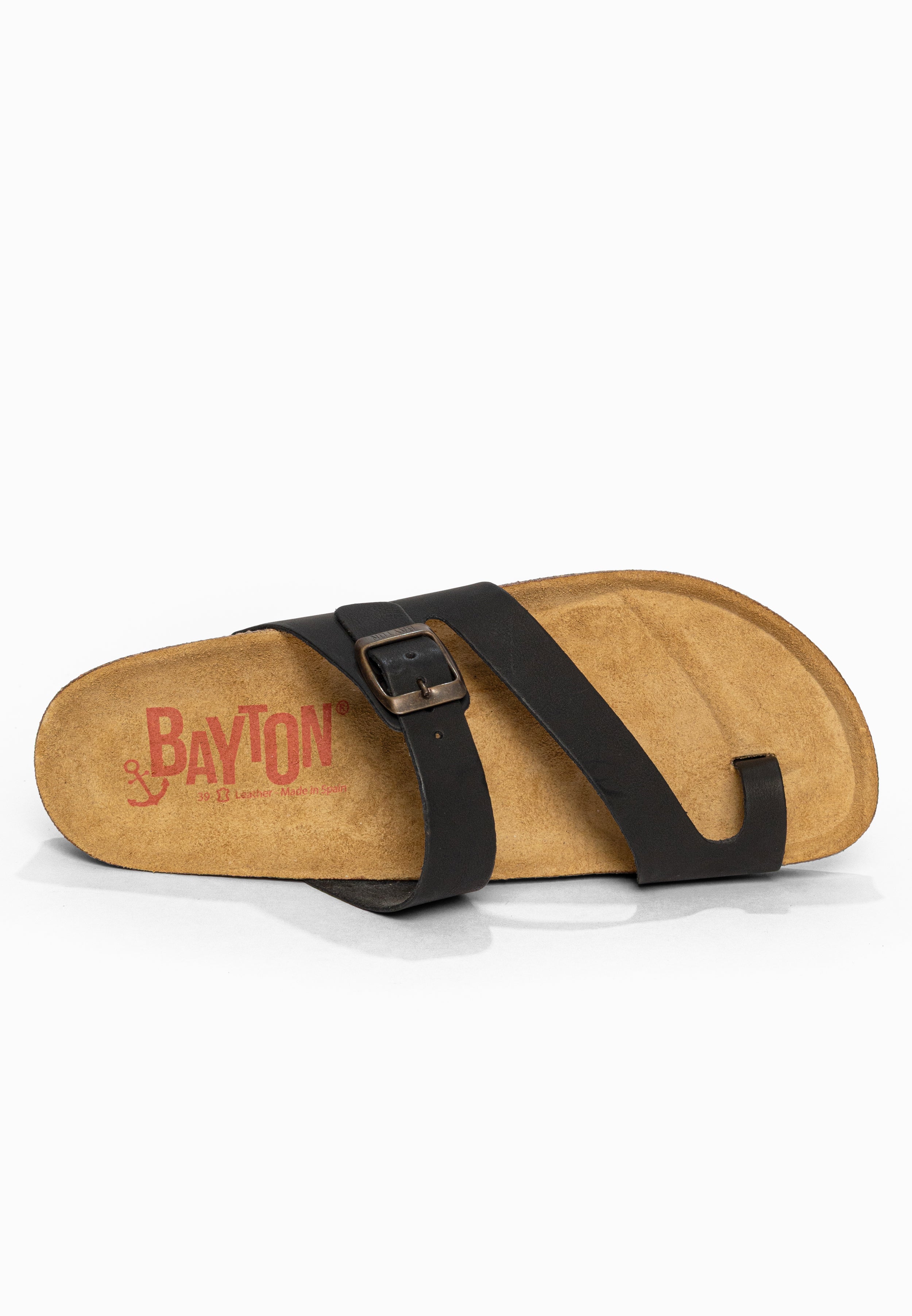 Sandales à Entre-doigts Biscaye Noir Bayton pour Femme