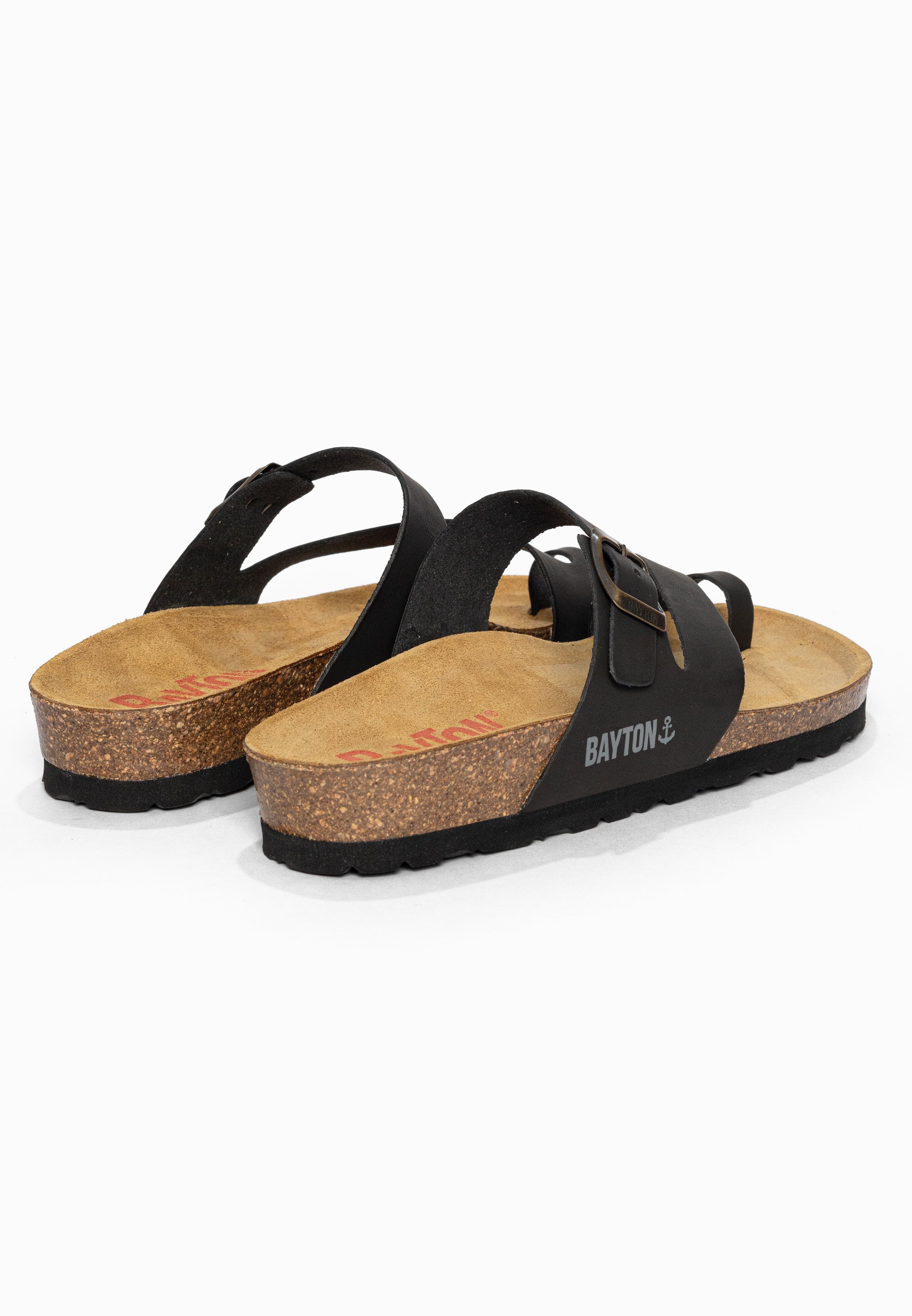 Sandales à Entre-doigts Biscaye Noir Bayton pour Femme