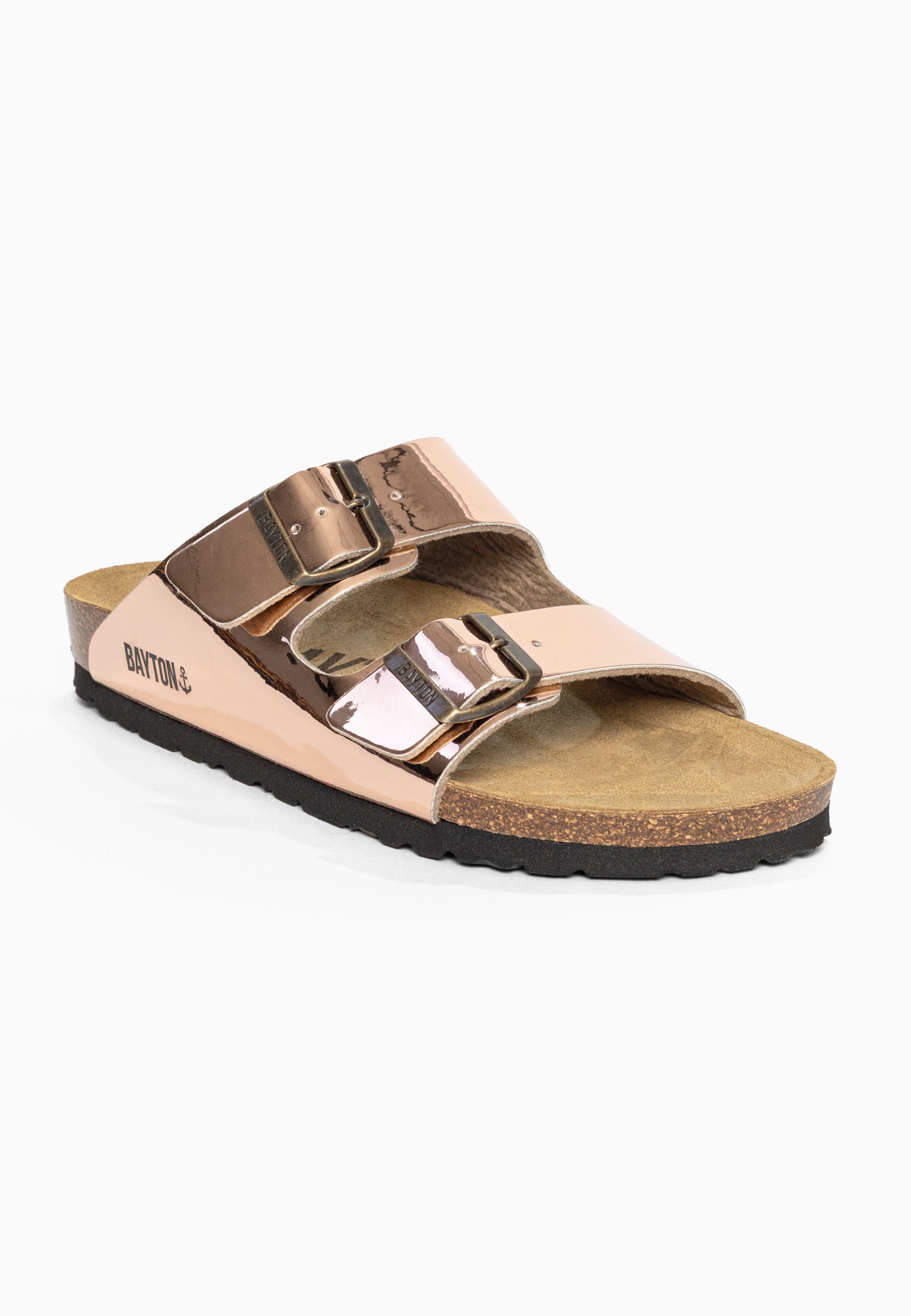 Sandales 2 Brides Atlas Rose gold Bayton pour Femme