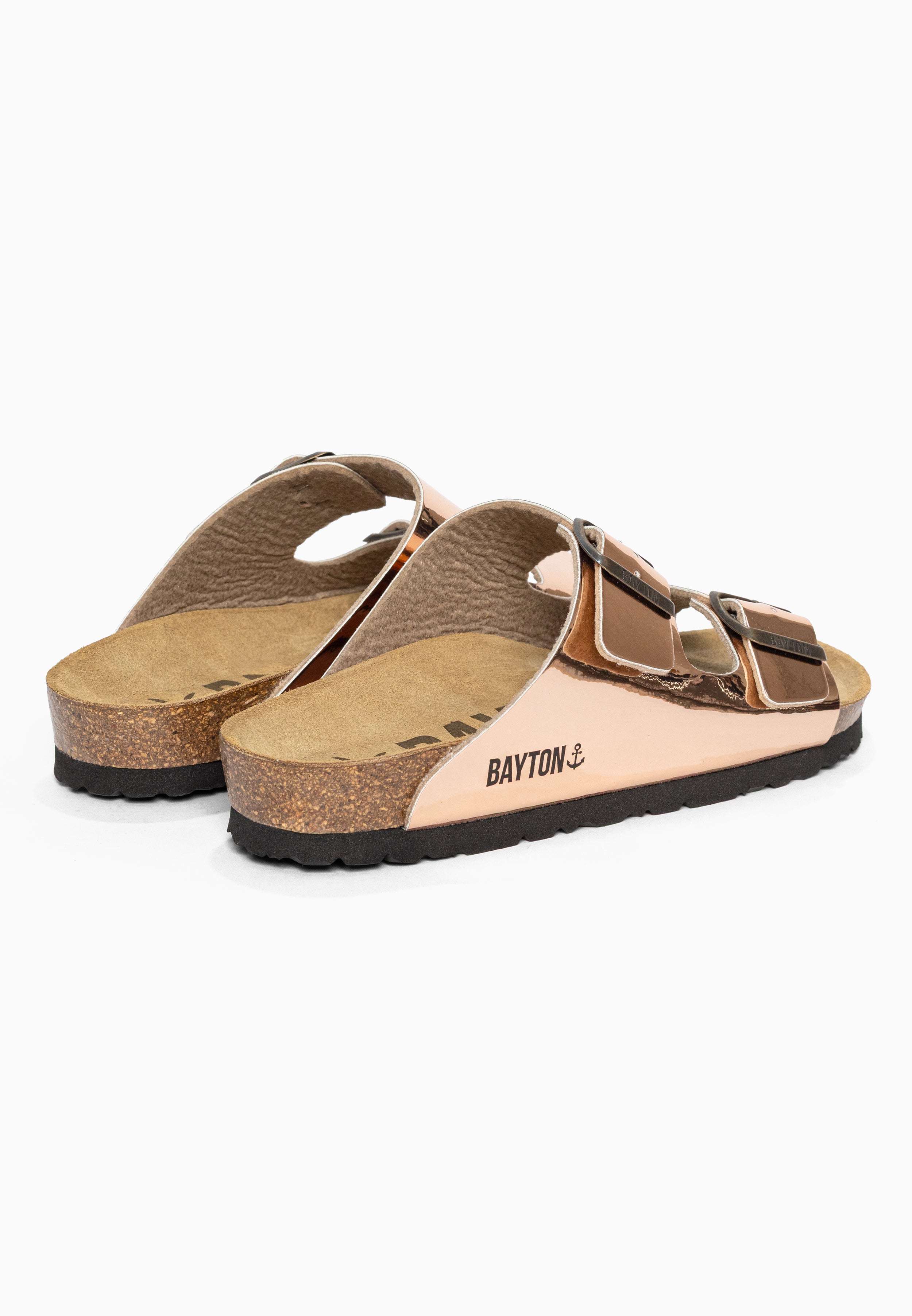 Sandales 2 Brides Atlas Rose gold Bayton pour Femme