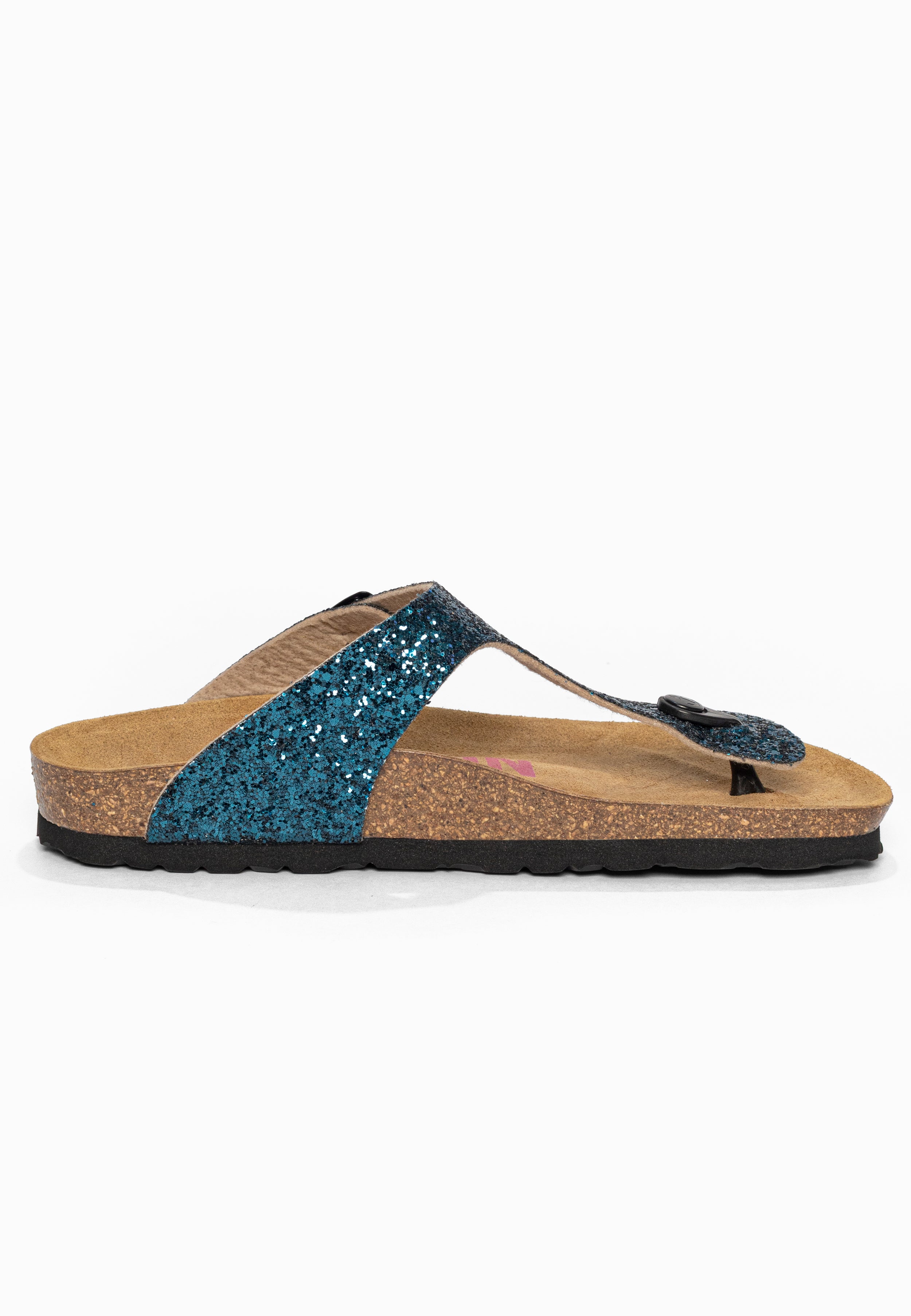 Sandales à Entre-doigts Mercure Bleu pailleté Bayton pour Femme