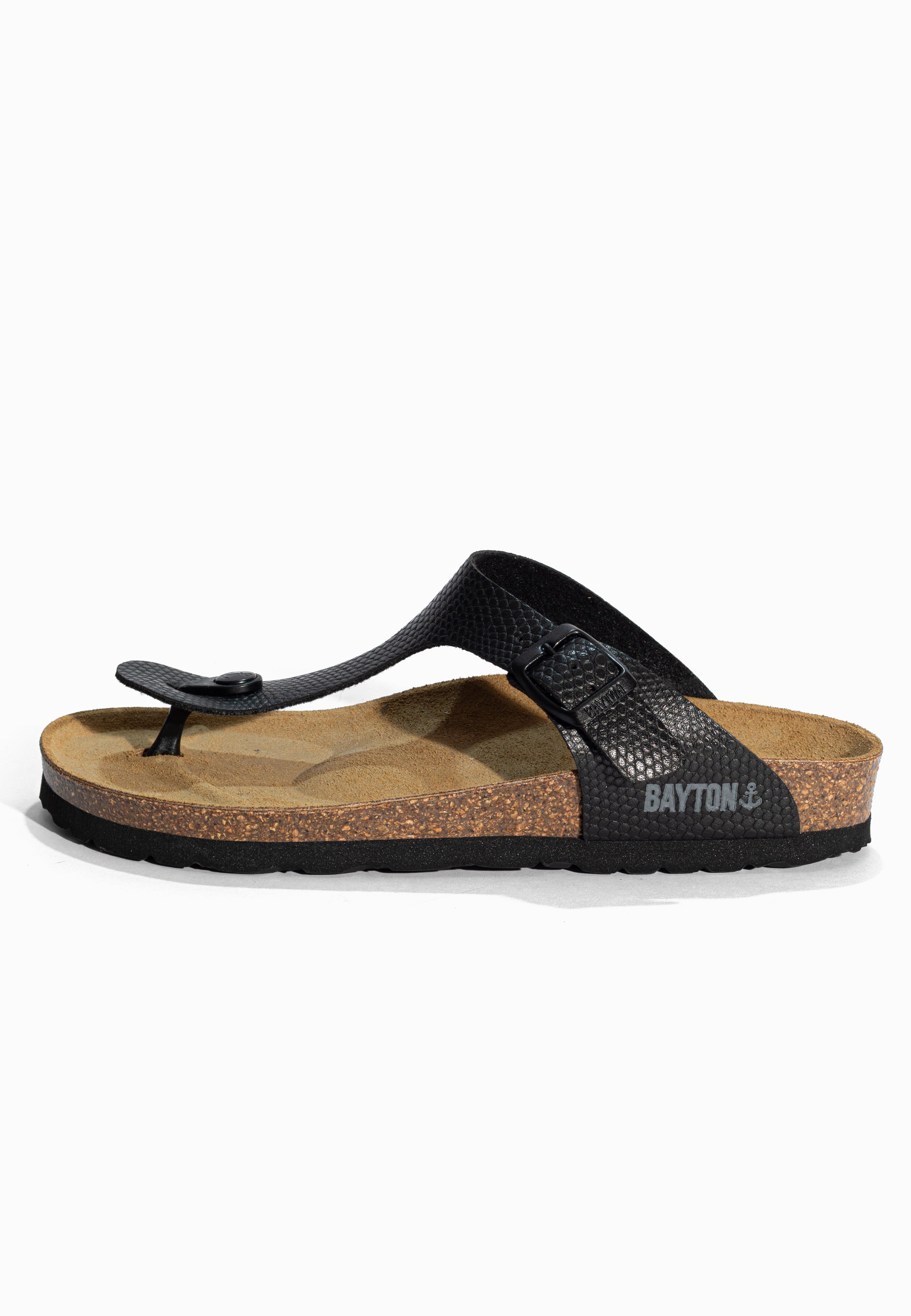 Sandales à Entre-doigts Mercure Noir Bayton pour Femme