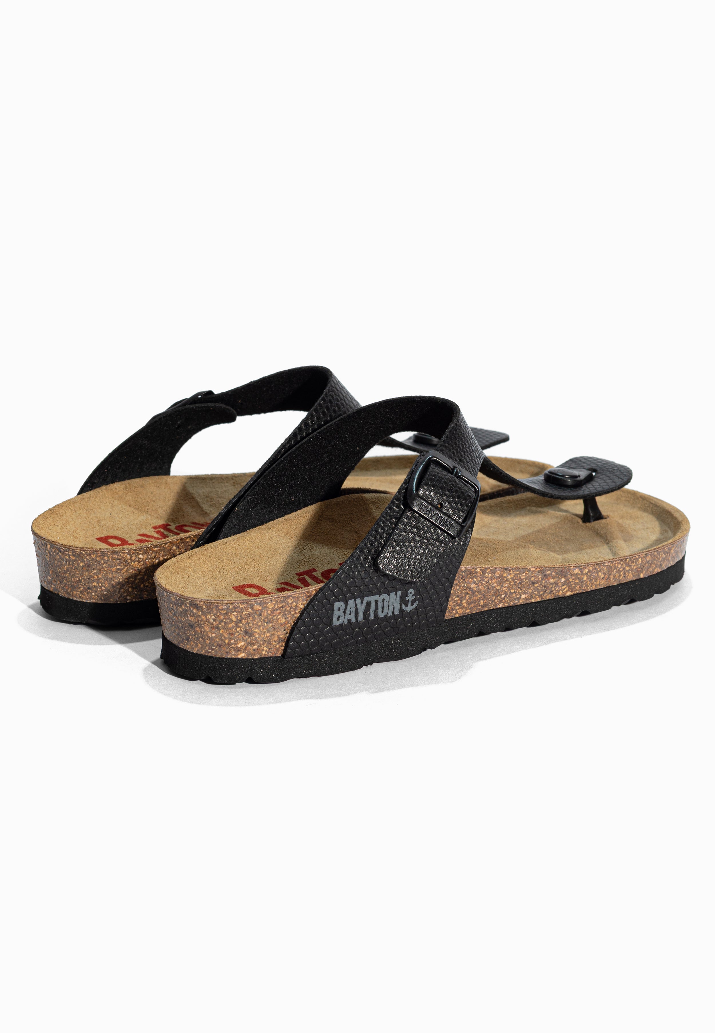 Sandales à Entre-doigts Mercure Noir Bayton pour Femme