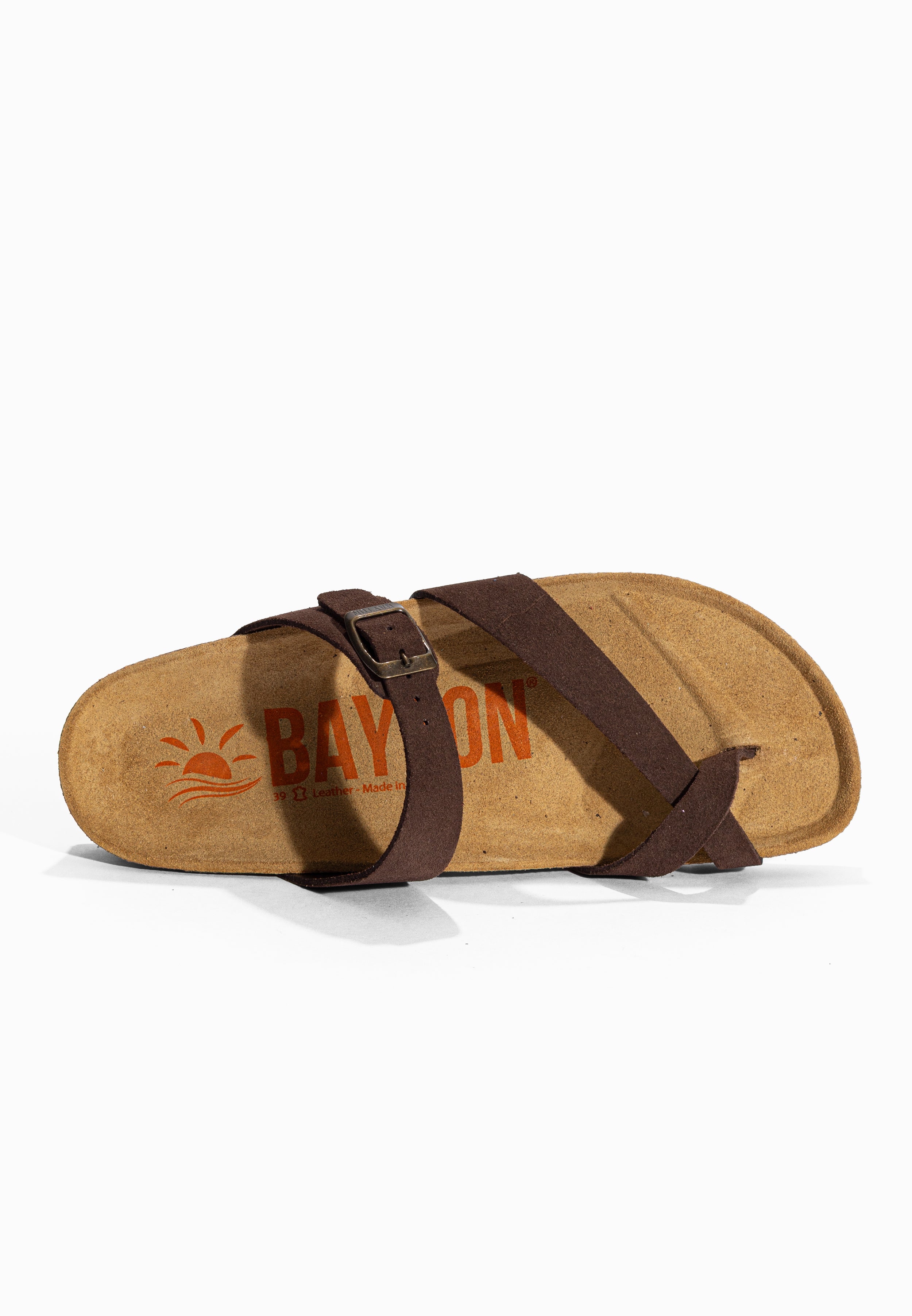 Sandales à Entre-doigts Diane Marron en Cuir Suédé Bayton pour Femme