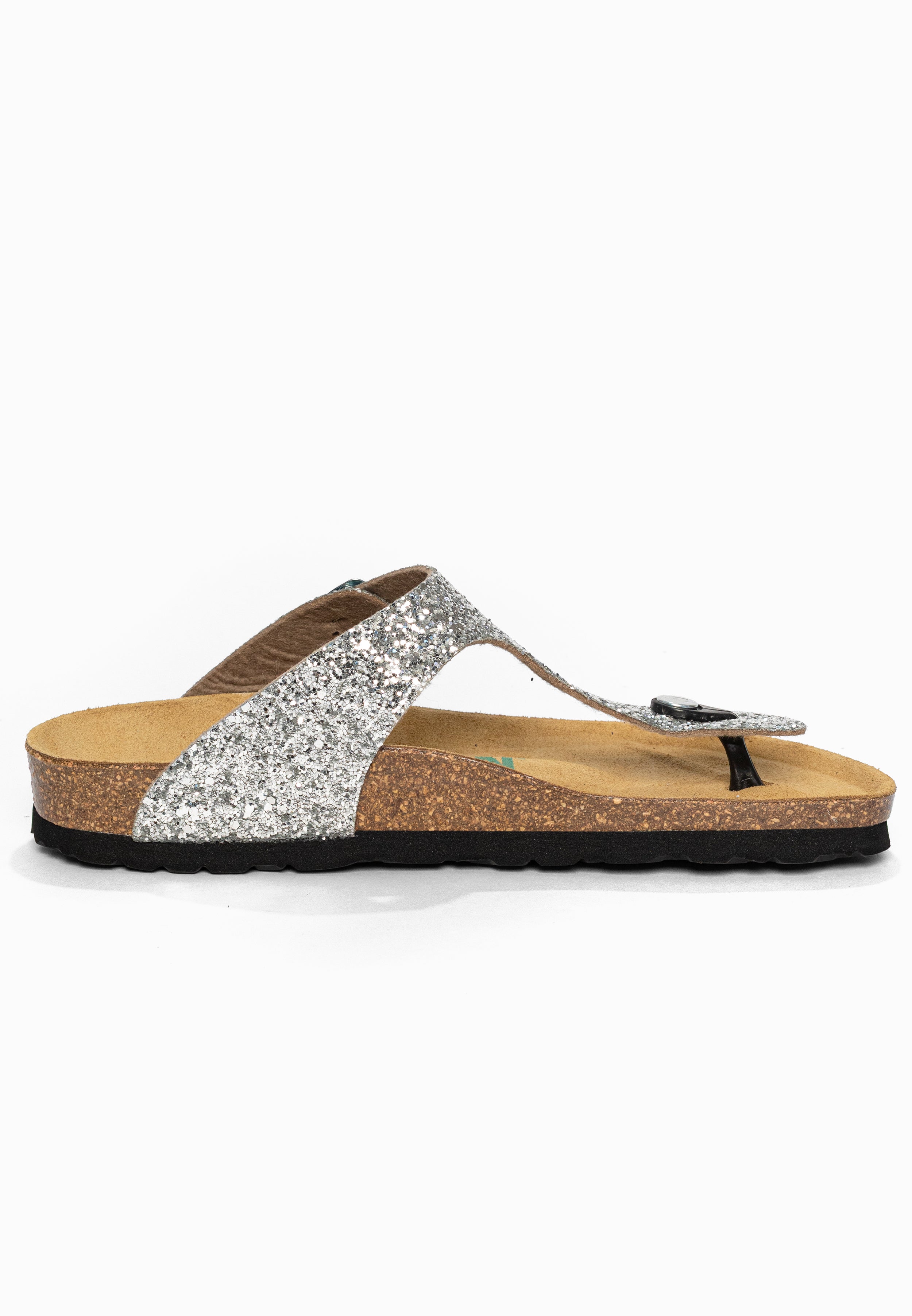 Sandales à Entre-doigts Mercure Argent pailleté Bayton pour Femme