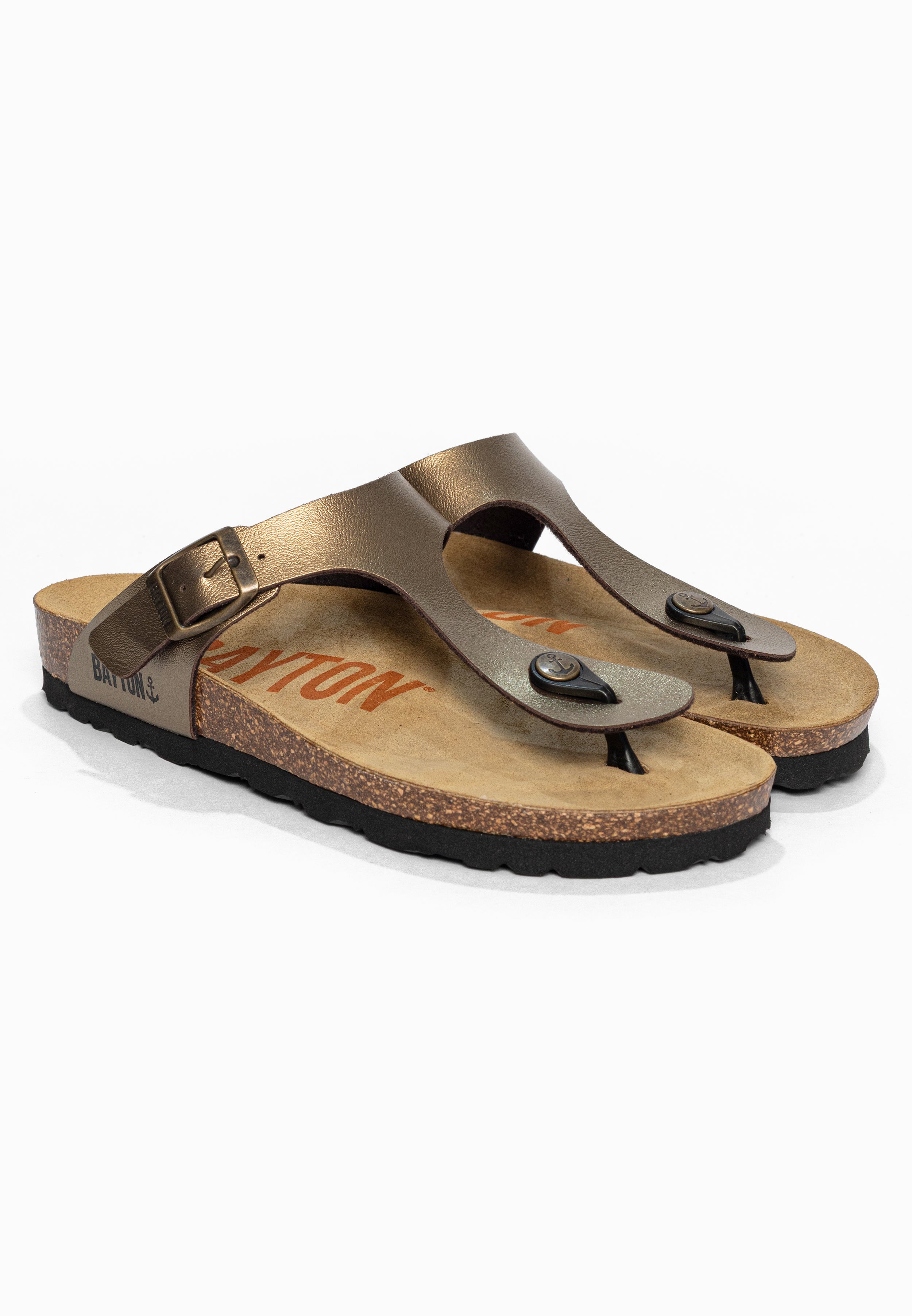 Sandales à Entre-doigts Mercure Bronze Bayton pour Femme