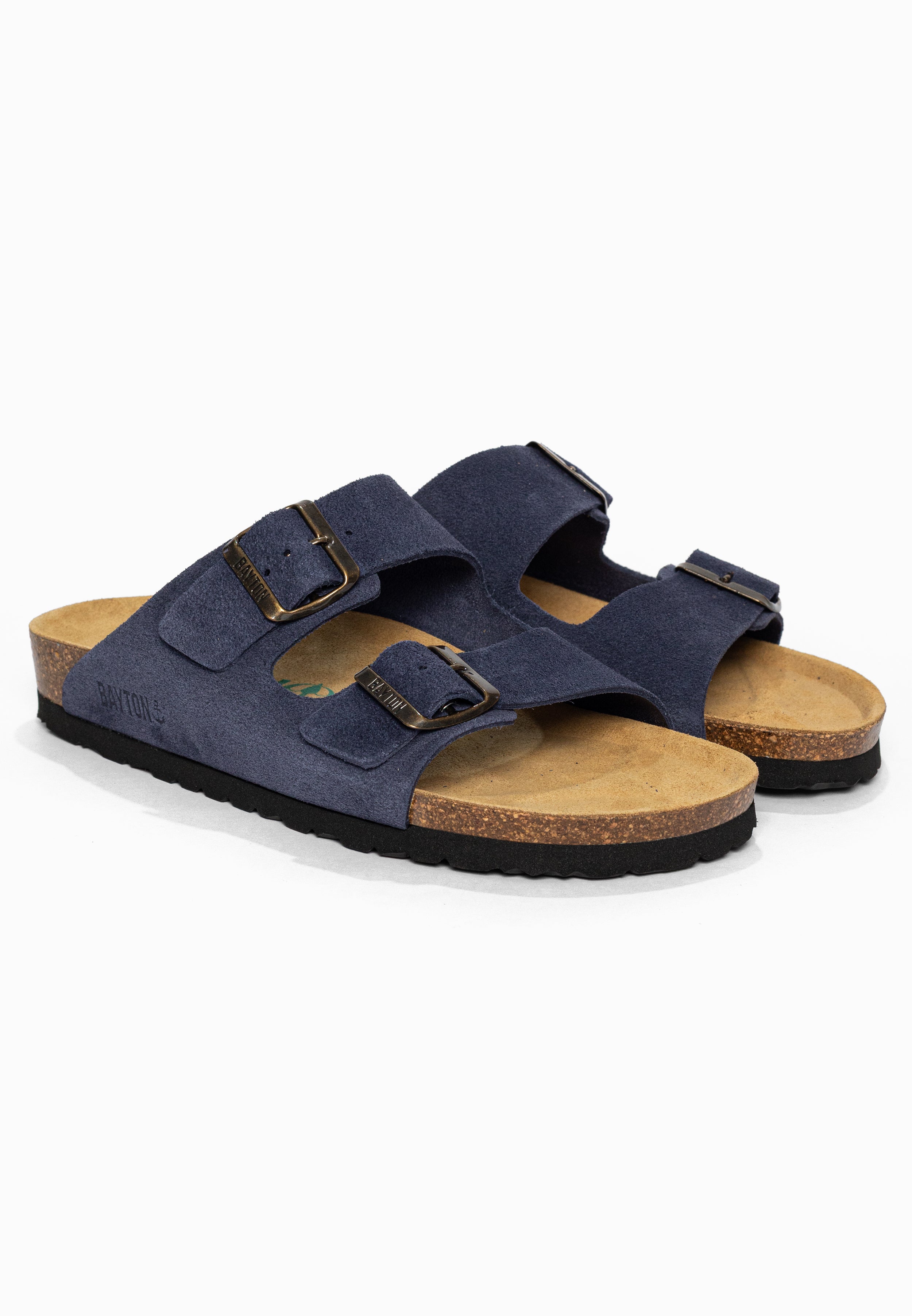 Sandales 2 Brides Atlas Bleu marine en Cuir Suédé Bayton pour Femme