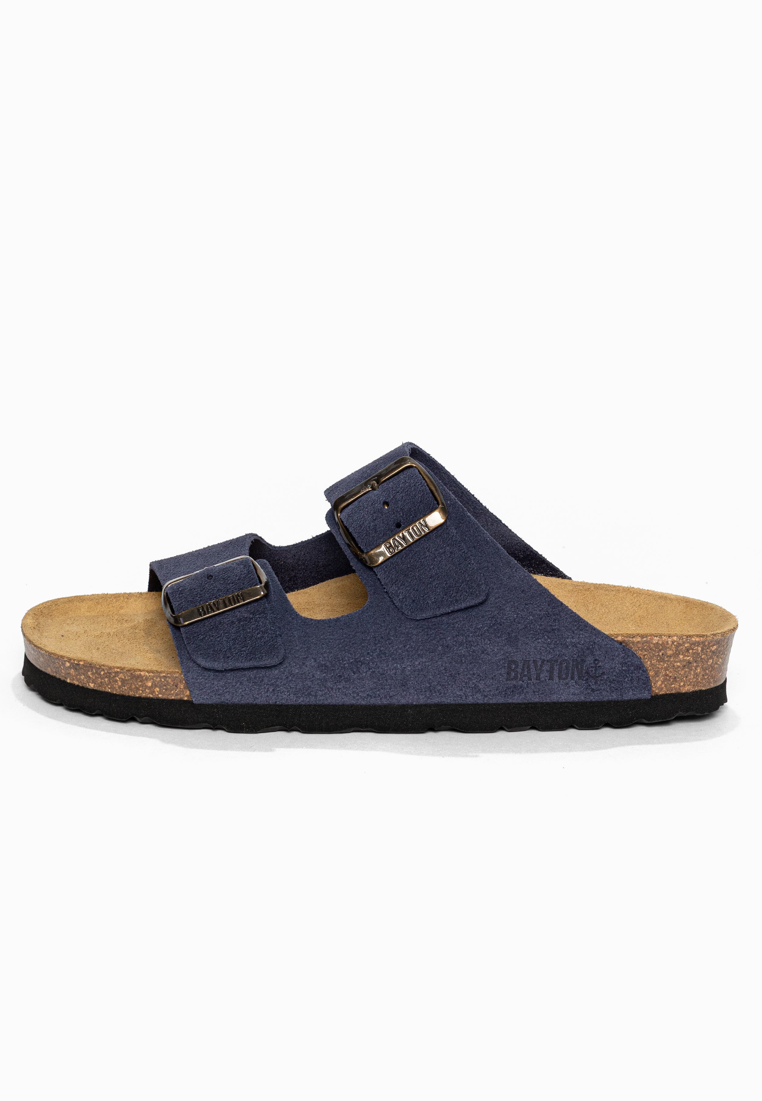 Sandales 2 Brides Atlas Bleu marine en Cuir Suédé Bayton pour Femme