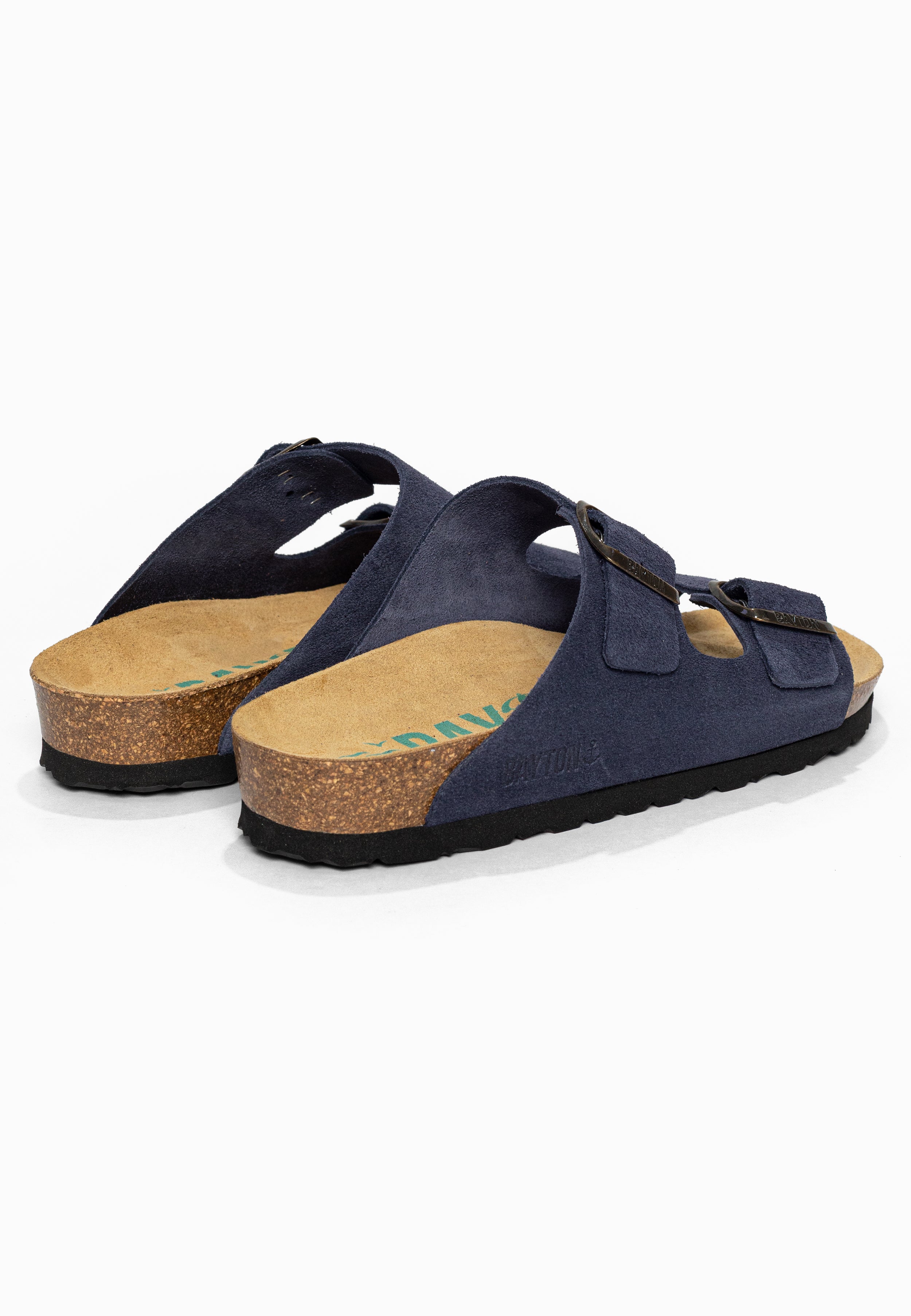 Sandales 2 Brides Atlas Bleu marine en Cuir Suédé Bayton pour Femme