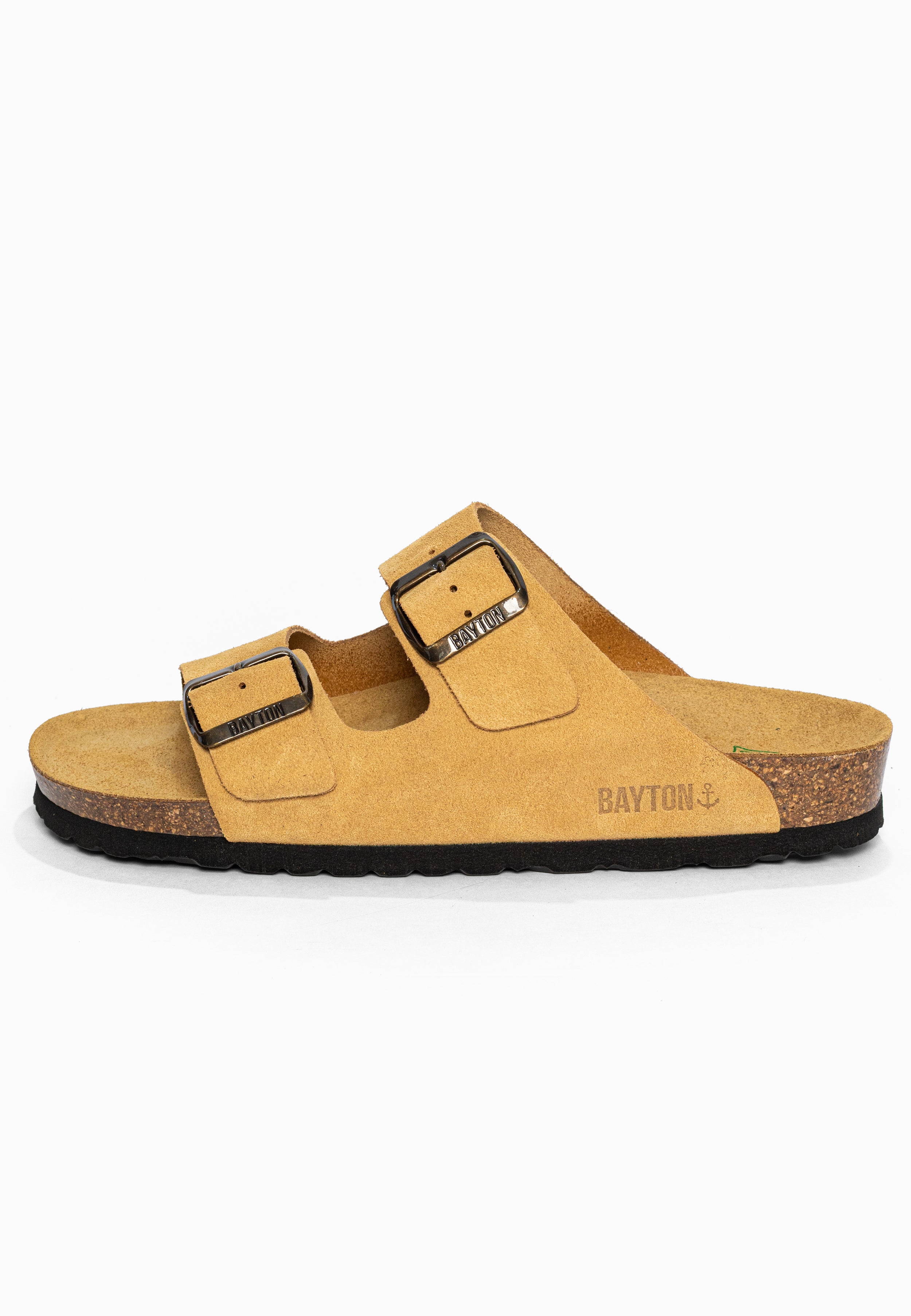 Sandales 2 Brides Atlas Camel en Cuir Suédé Bayton pour Femme