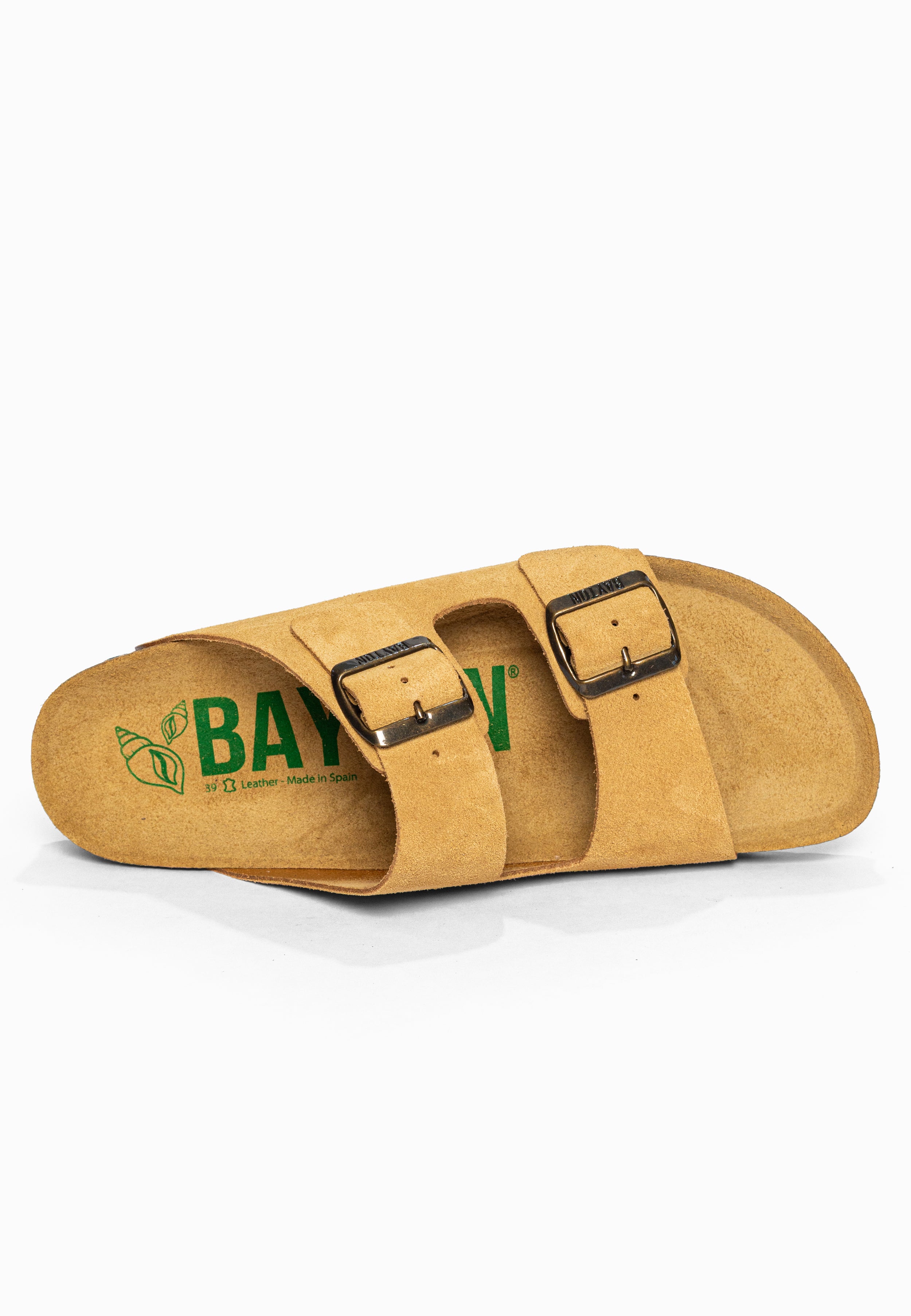 Sandales 2 Brides Atlas Camel en Cuir Suédé Bayton pour Femme