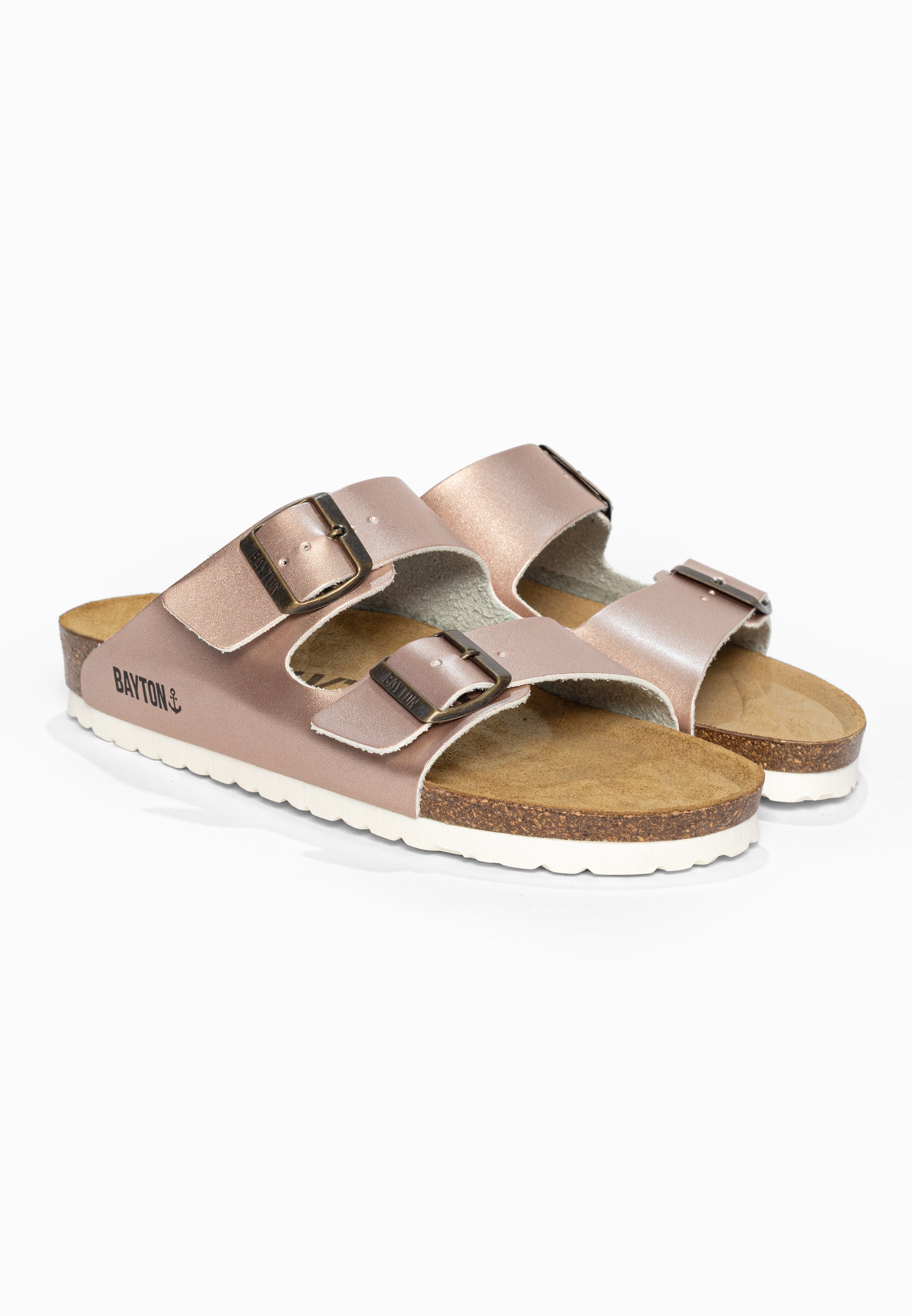 Sandales 2 Brides Atlas Rose gold Bayton pour Femme