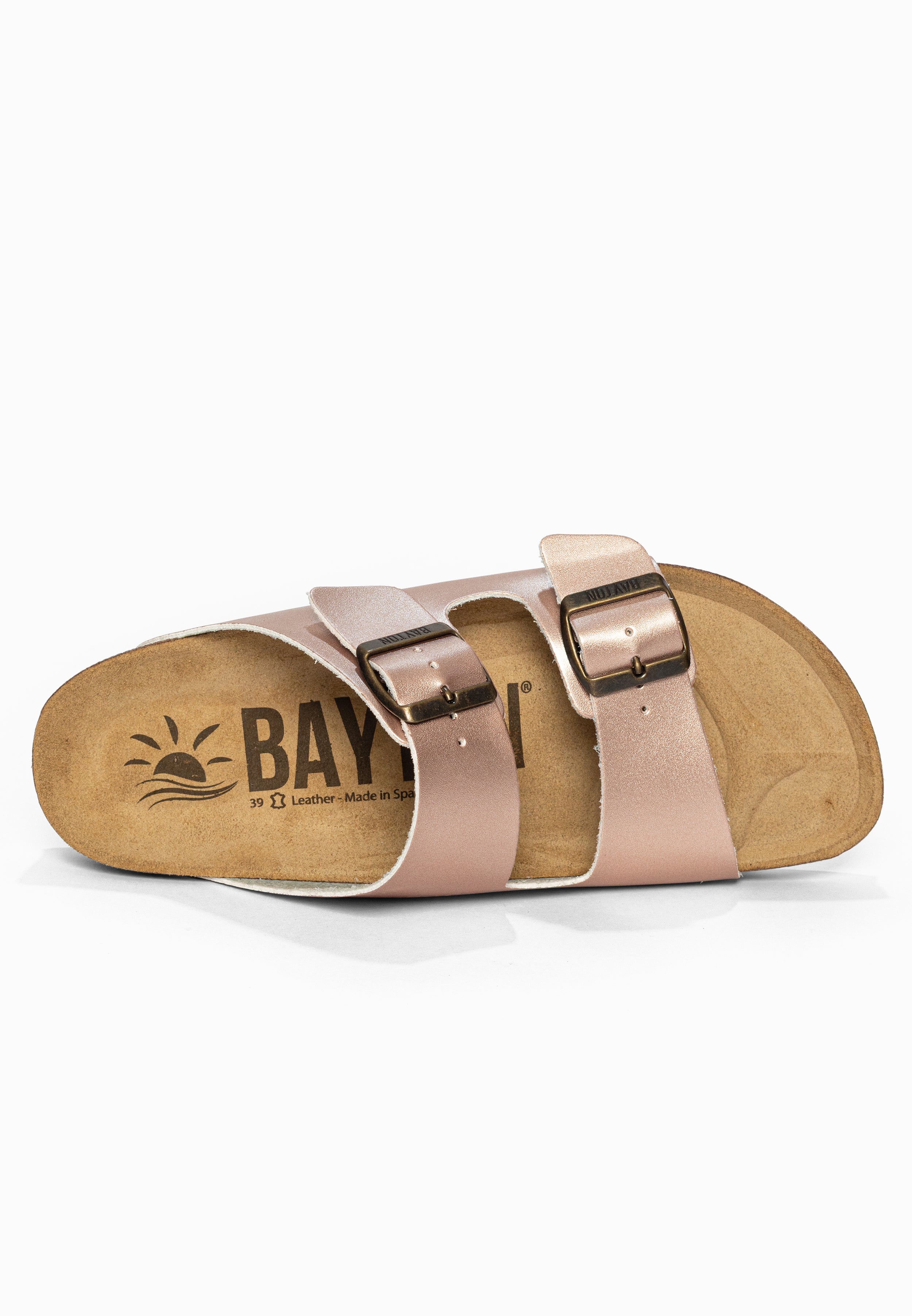 Sandales 2 Brides Atlas Rose gold Bayton pour Femme