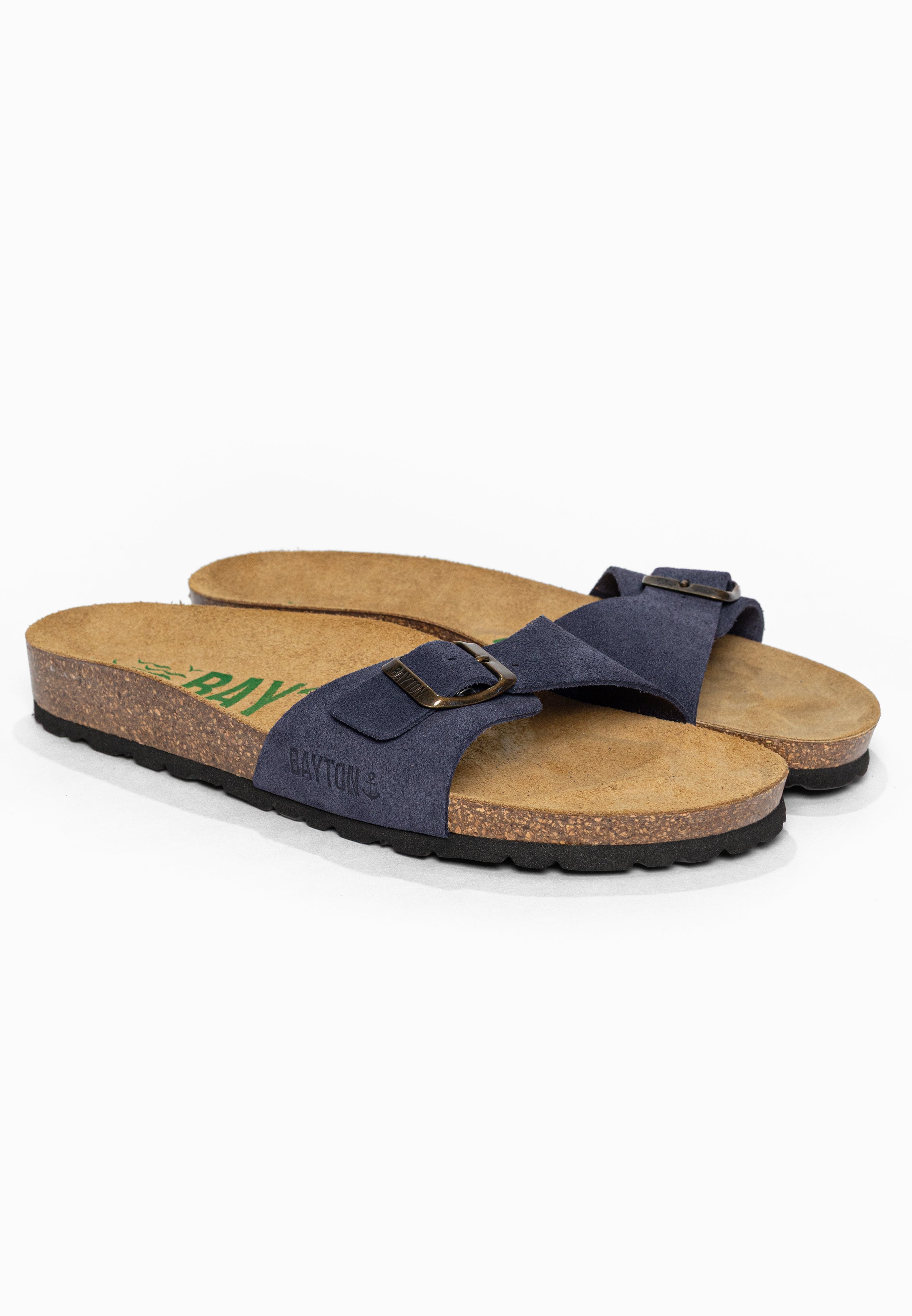 Sandales 1 Bride Zephyr Bleu marine en Cuir Suédé Bayton pour Femme