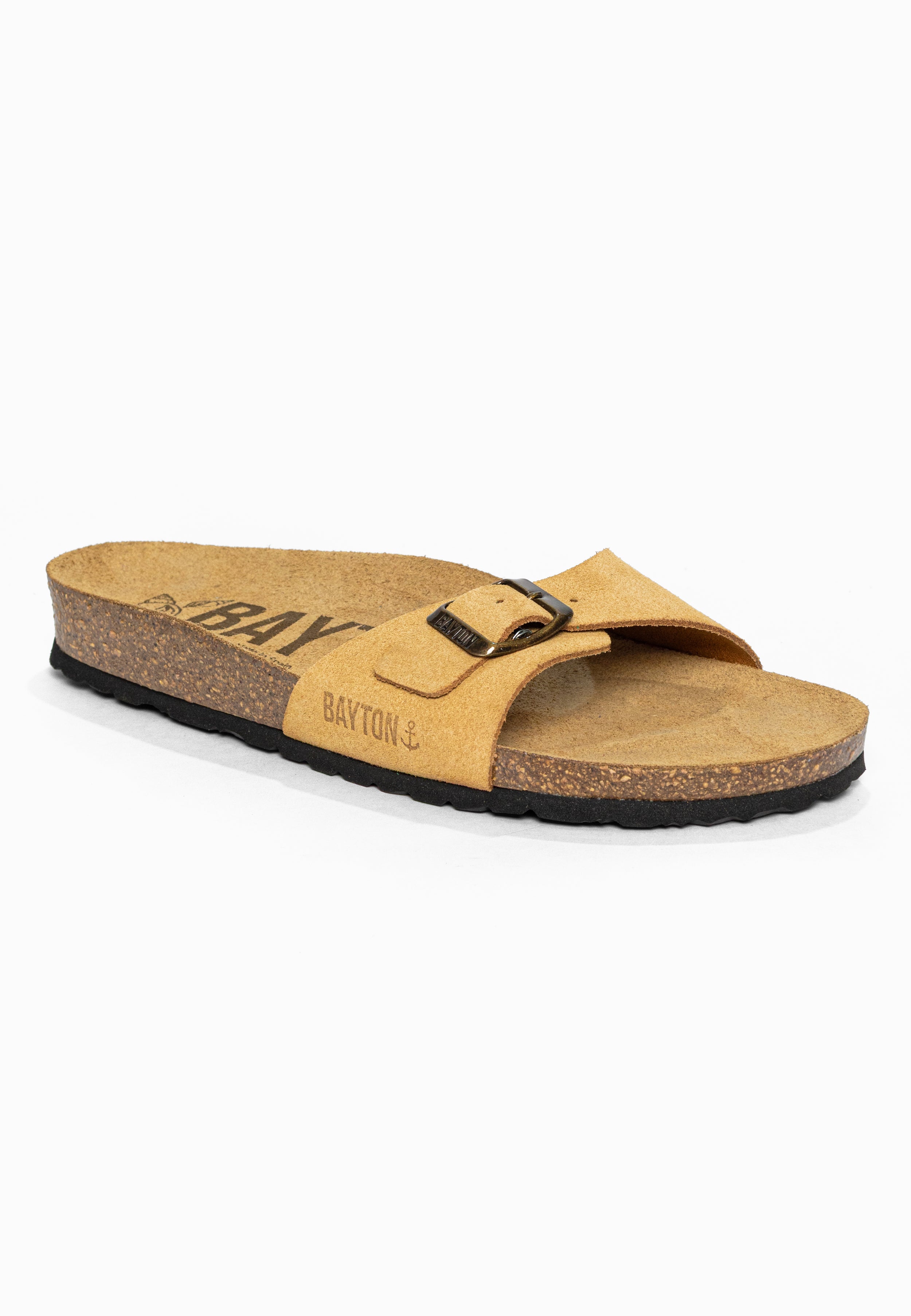 Sandales 1 Bride Zephyr Camel en Cuir Suédé Bayton pour Femme