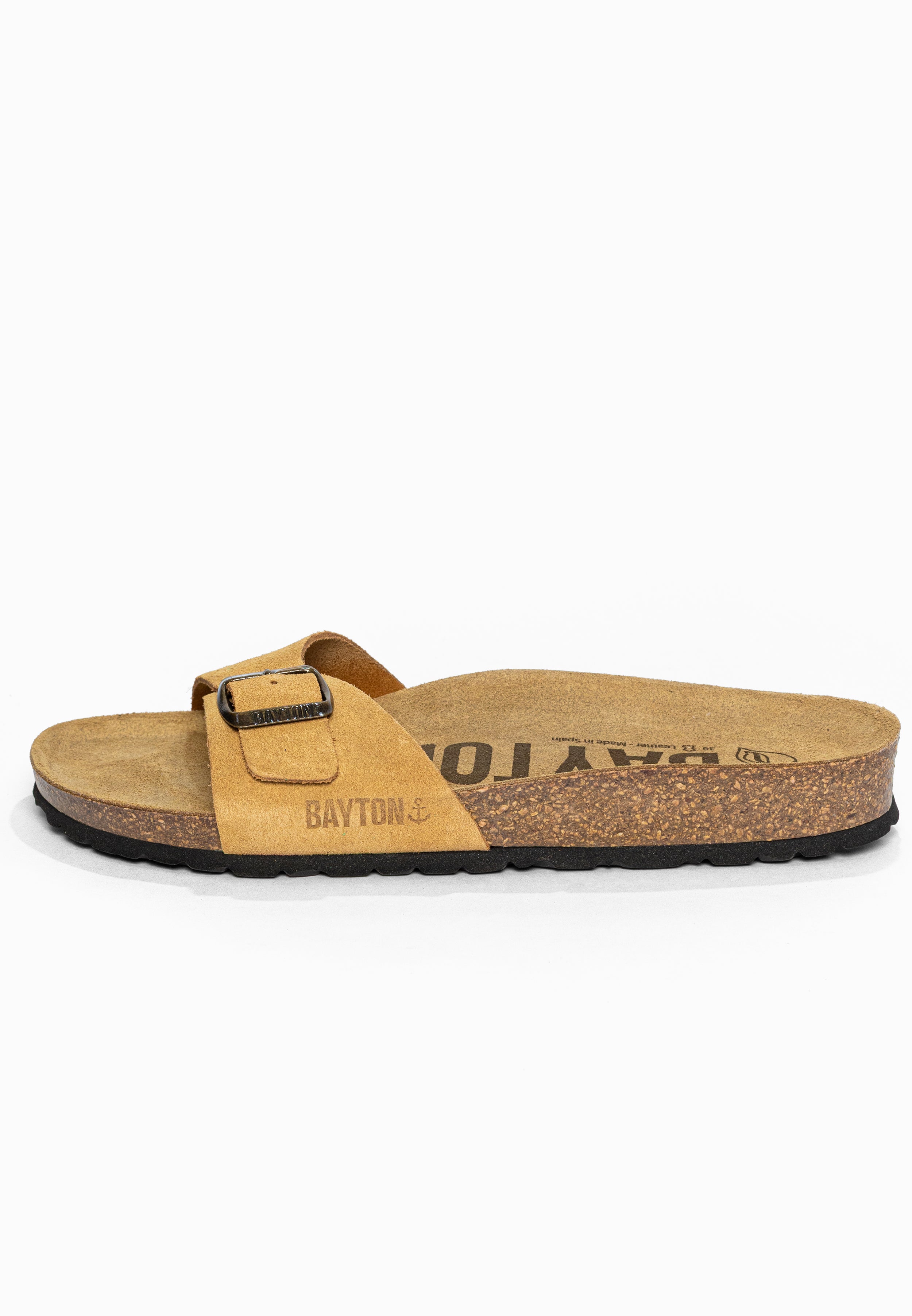 Sandales 1 Bride Zephyr Camel en Cuir Suédé Bayton pour Femme
