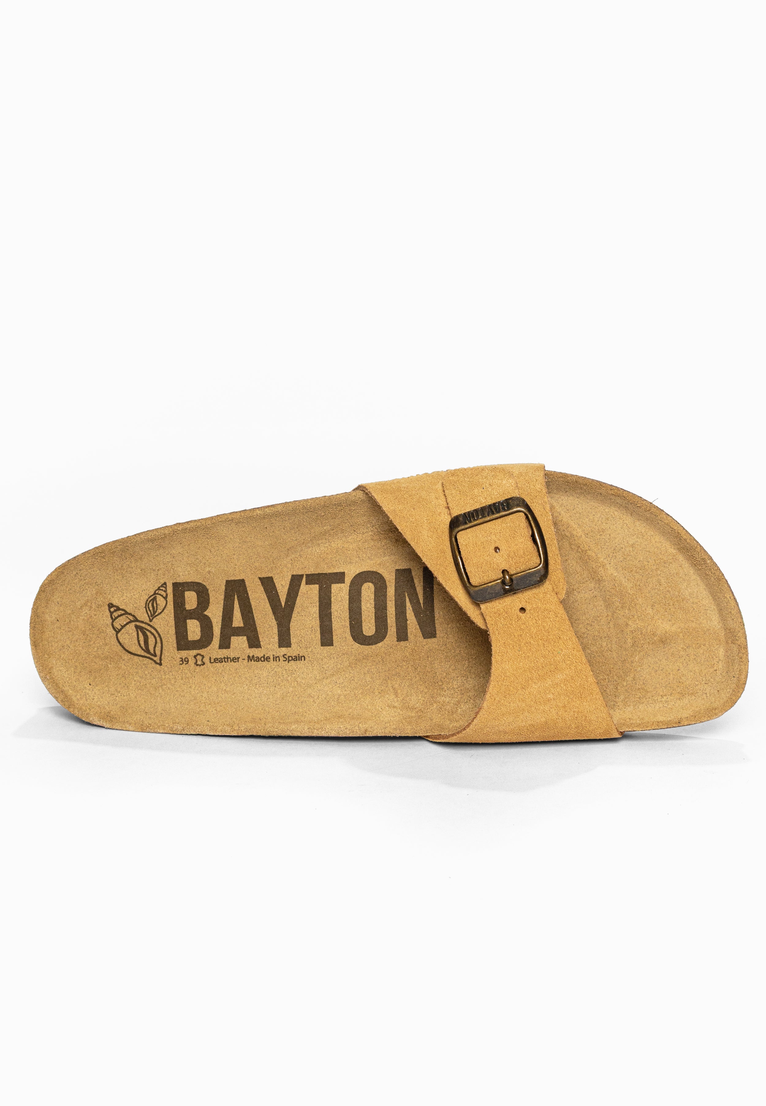 Sandales 1 Bride Zephyr Camel en Cuir Suédé Bayton pour Femme