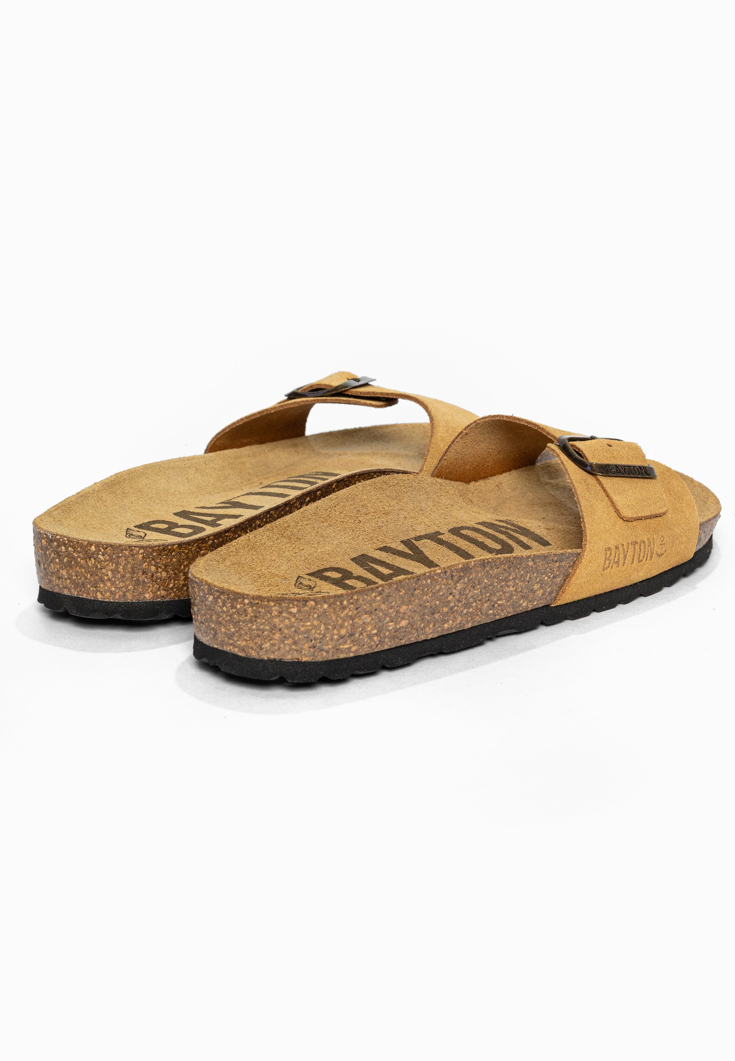 Sandales 1 Bride Zephyr Camel en Cuir Suédé Bayton pour Femme