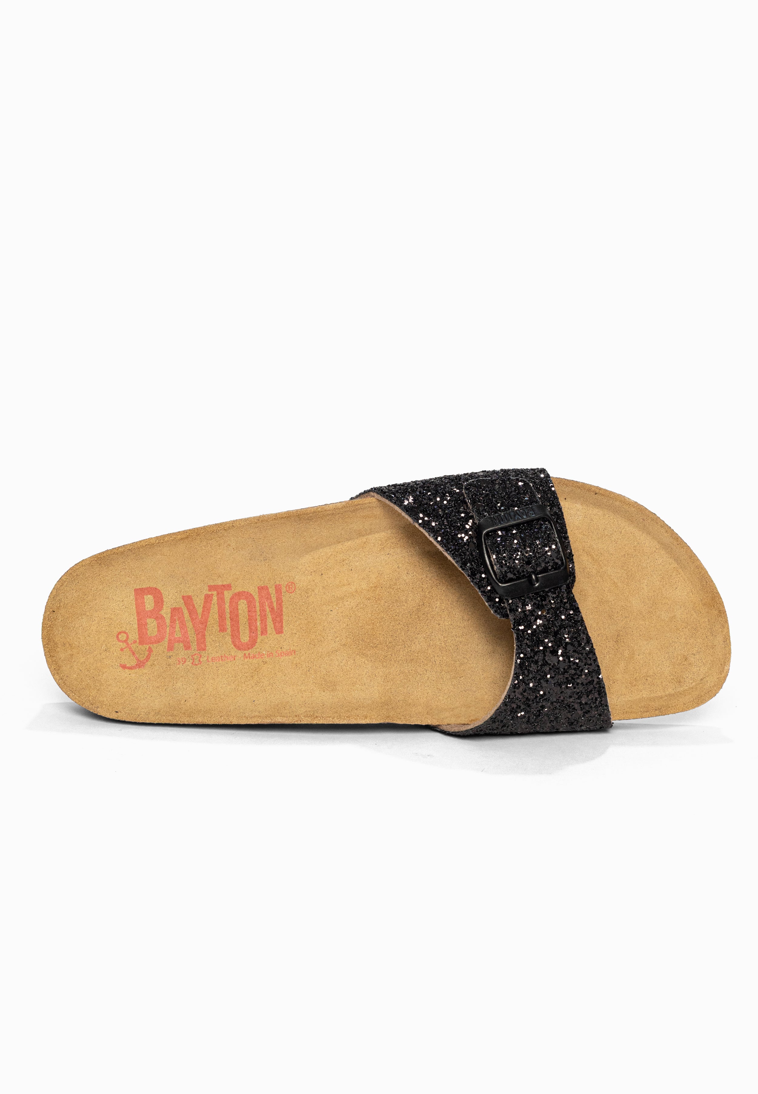 Sandales 1 Bride Zephyr Noir pailleté Bayton pour Femme
