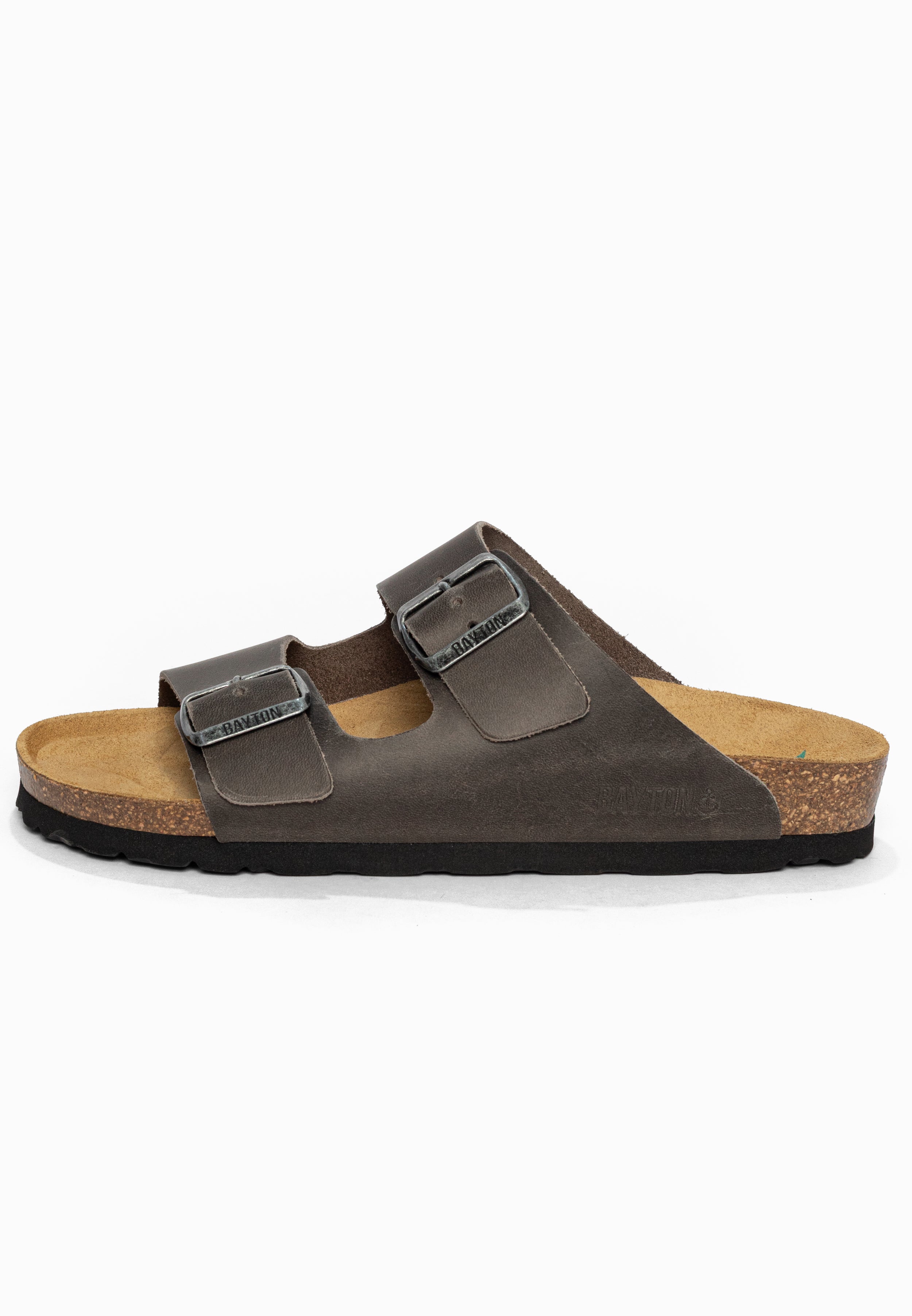 Sandales 2 Brides Atlas Anthracite en Cuir Bayton pour Femme