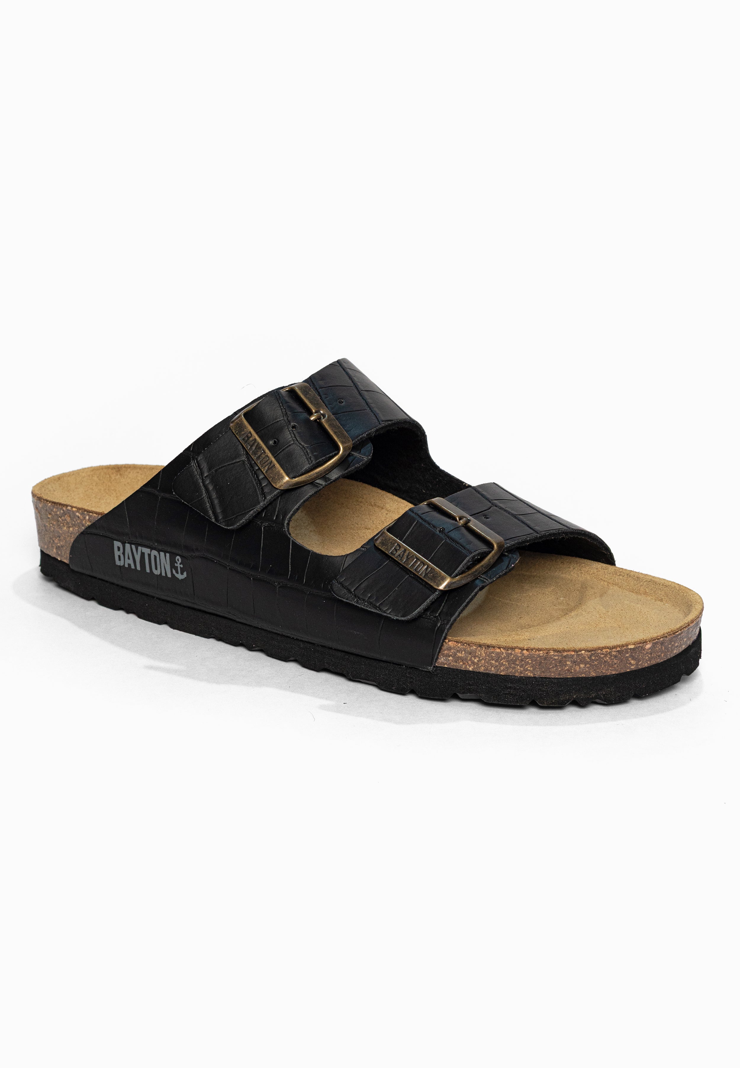 Sandales 2 Brides Atlas Noir Bayton pour Femme