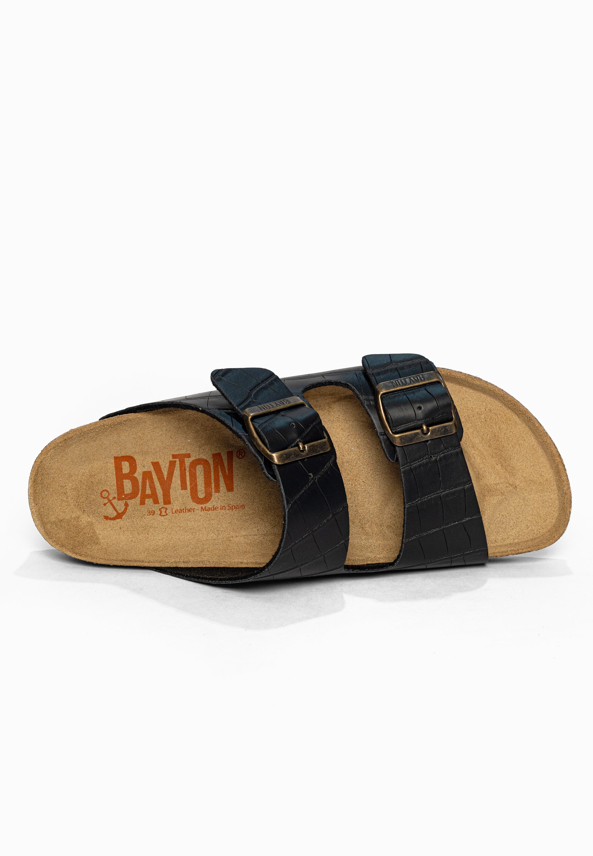 Sandales 2 Brides Atlas Noir Bayton pour Femme