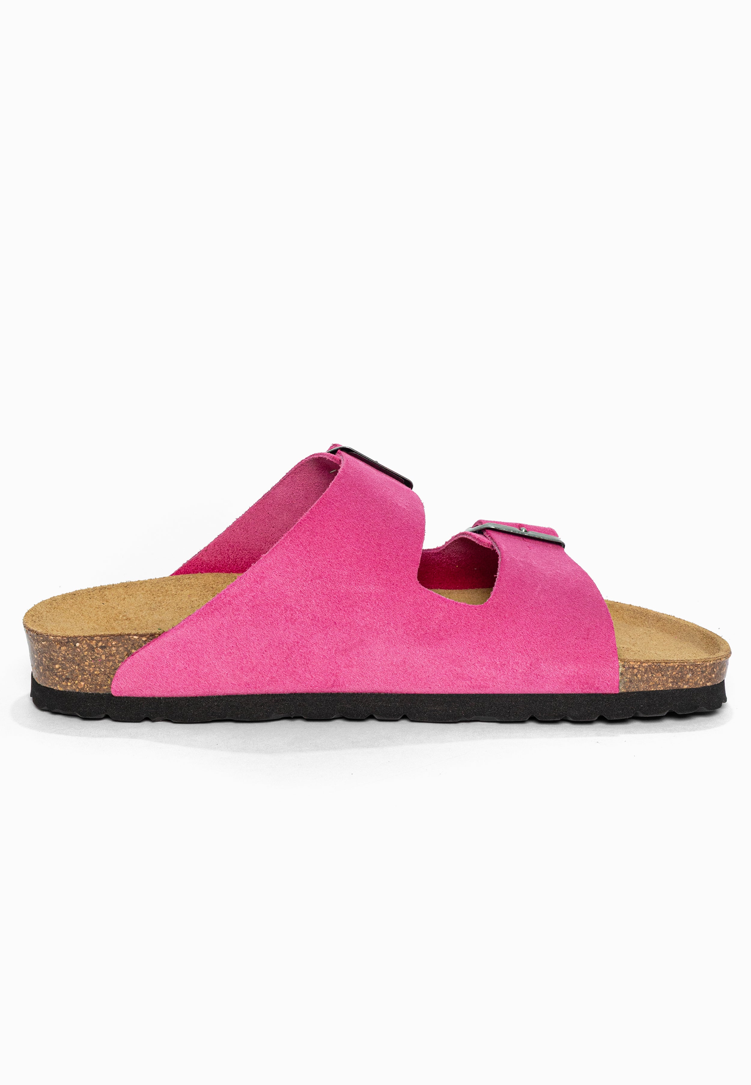 Sandales 2 Brides Atlas Rose en Cuir Suédé Bayton pour Femme