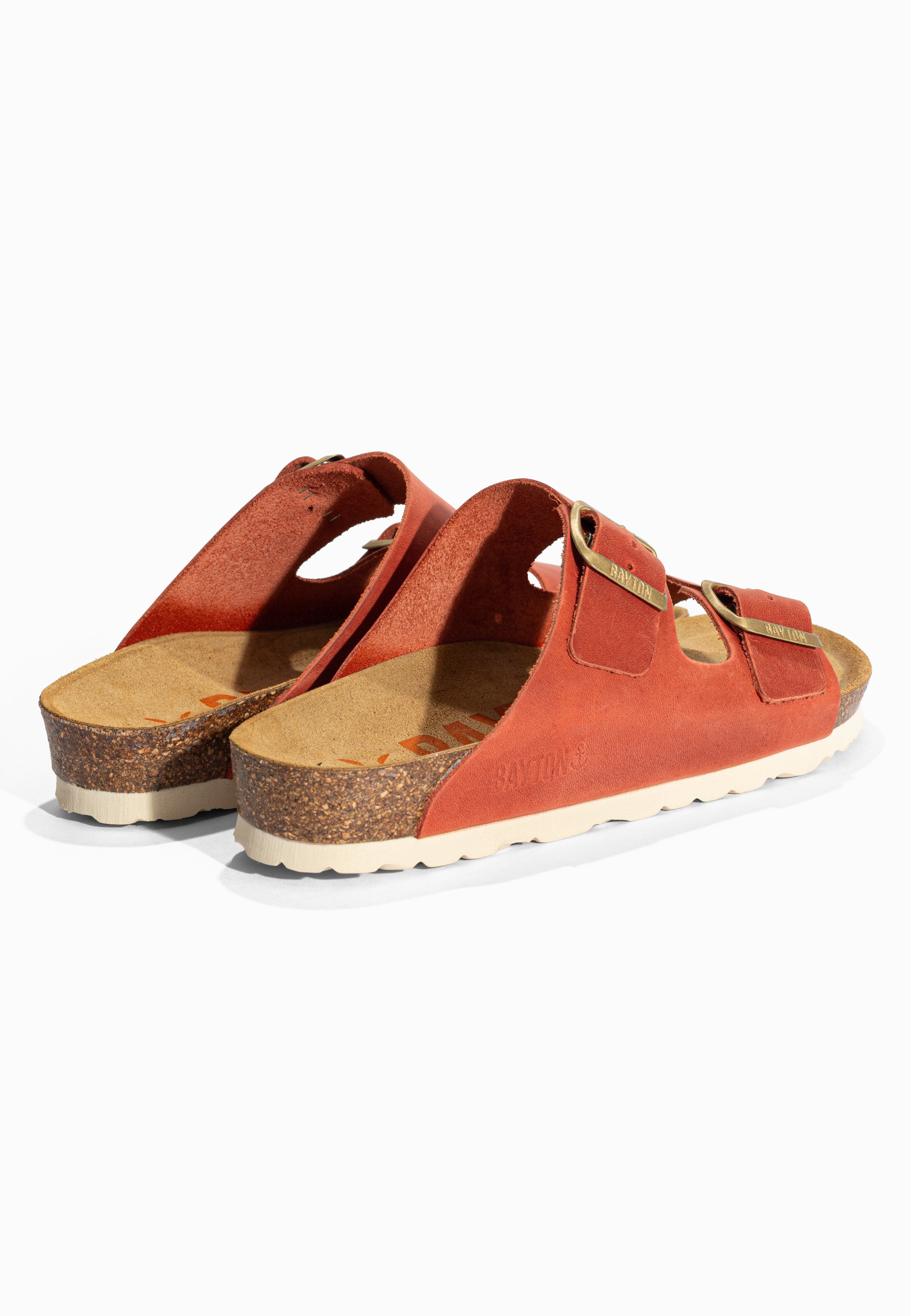 Sandales 2 Brides Atlas Orange en Cuir Bayton pour Femme