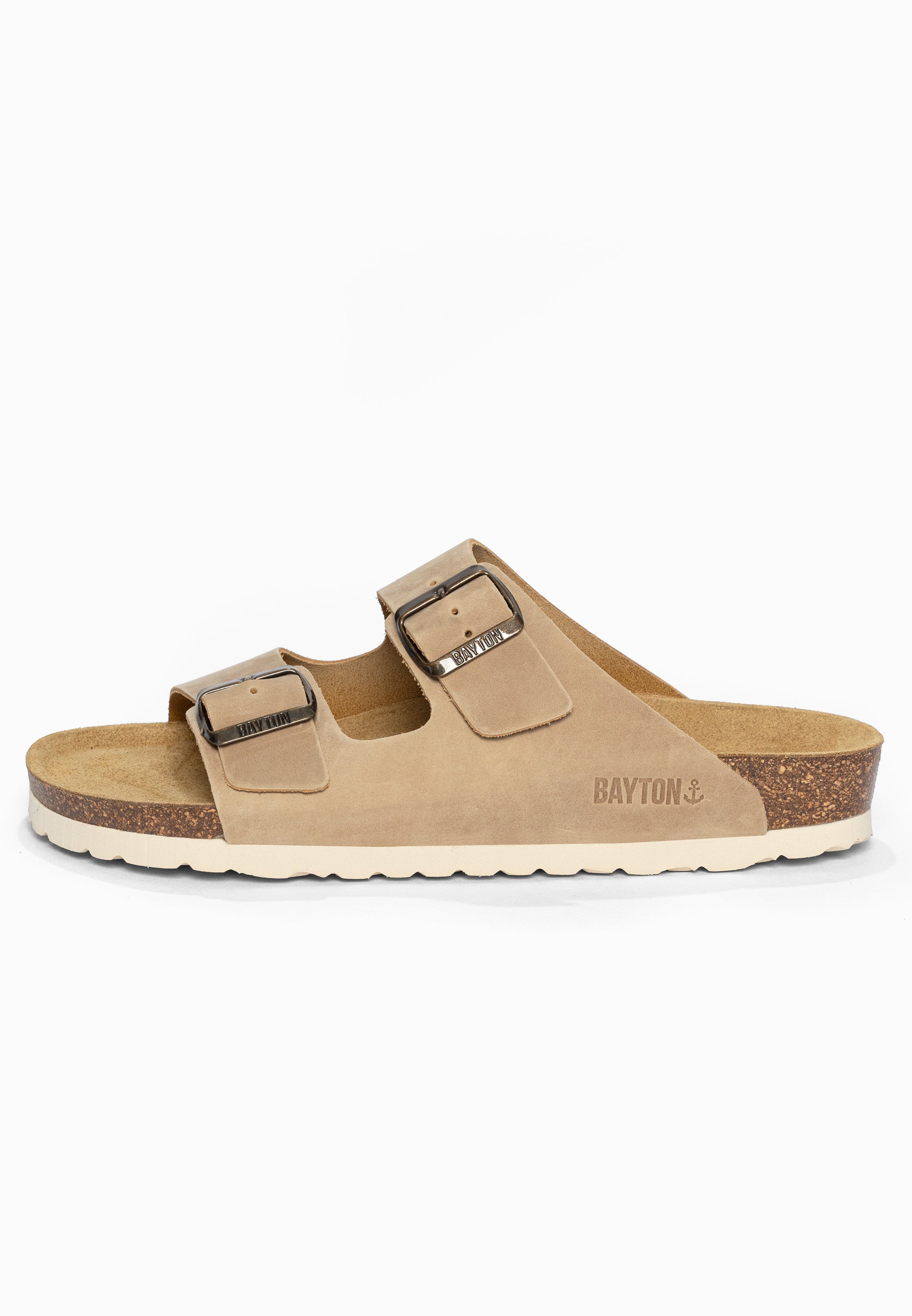 Sandales 2 Brides Atlas Beige en Cuir Bayton pour Homme