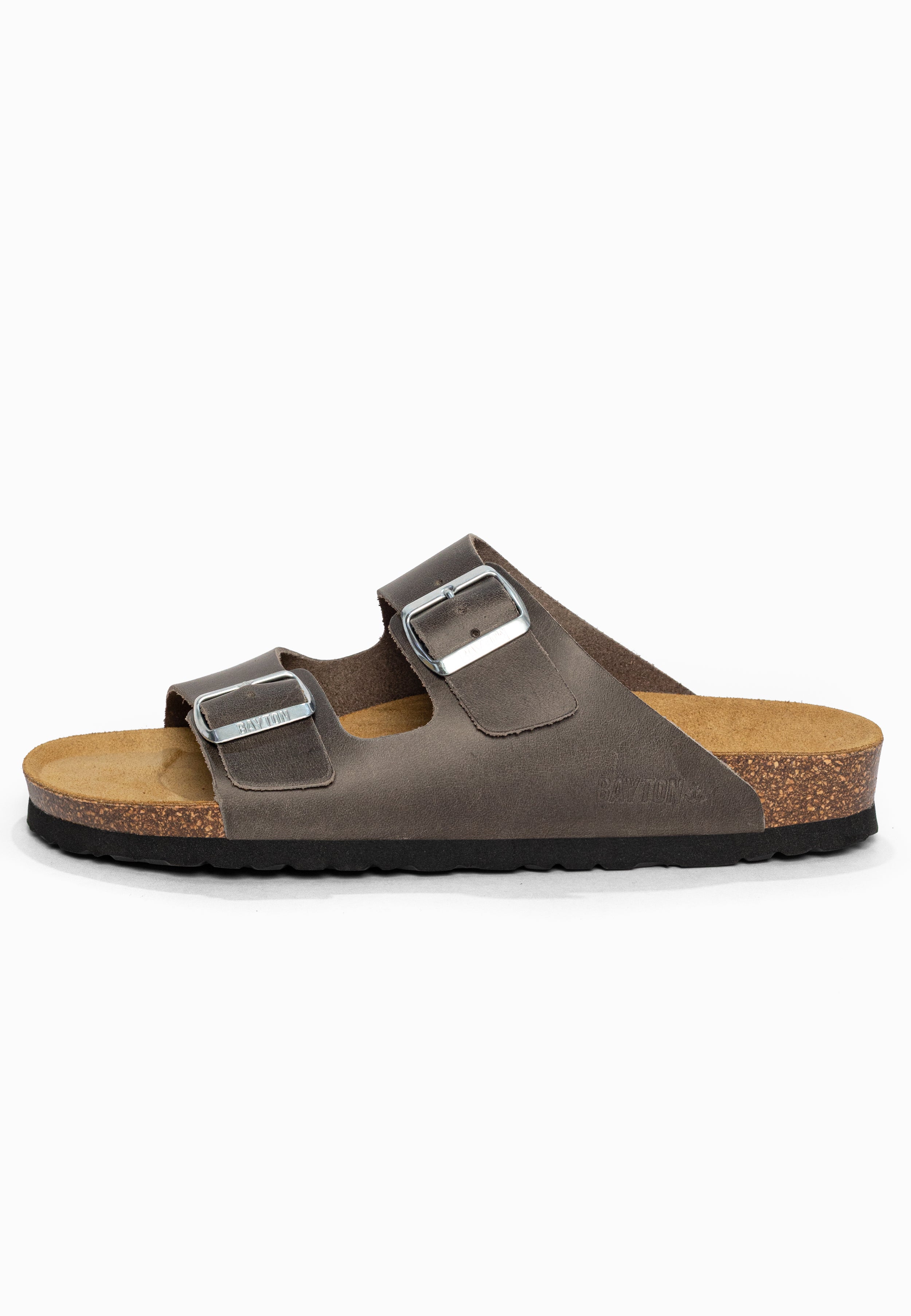 Sandales 2 Brides Atlas Anthracite en Cuir Bayton pour Homme