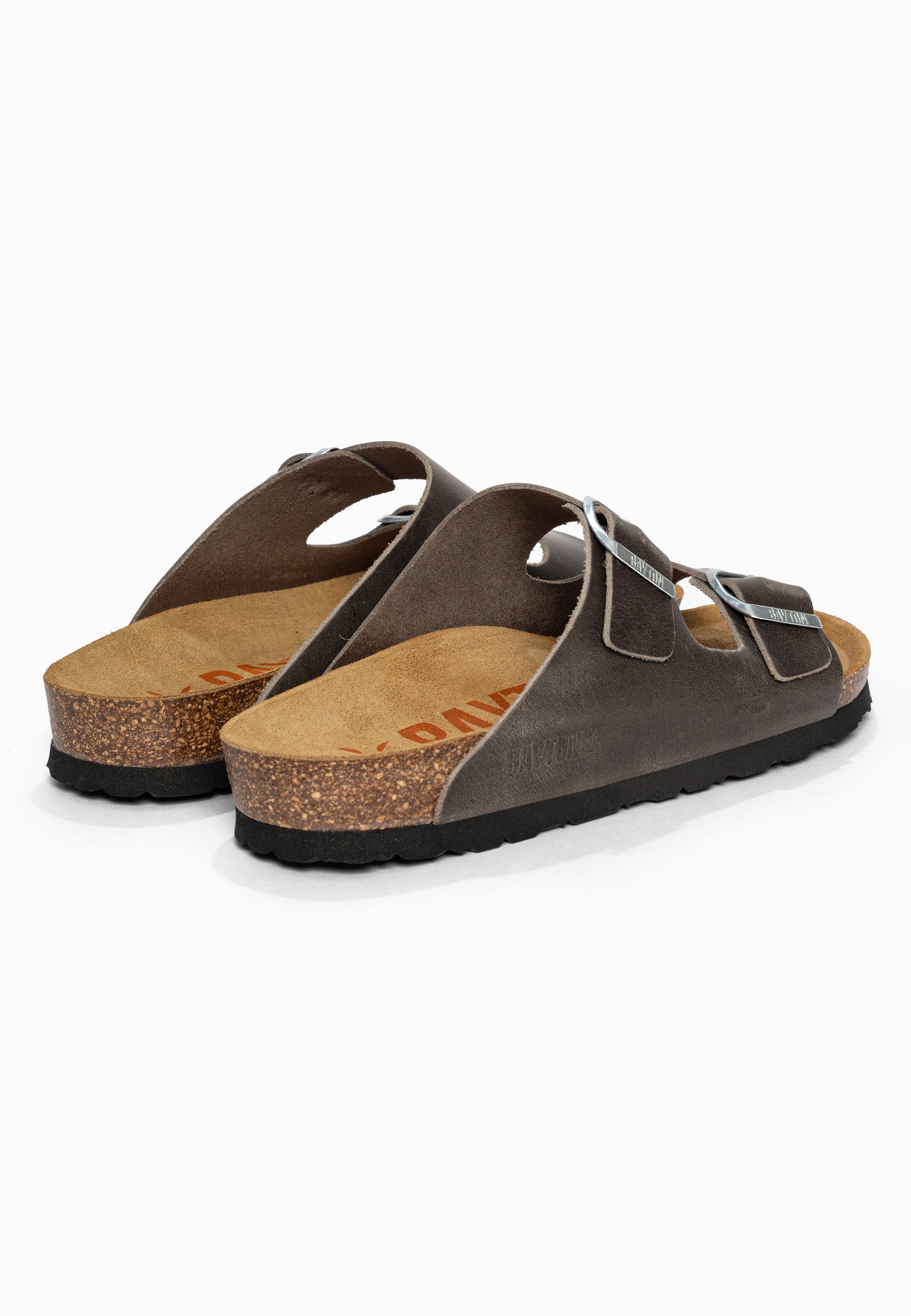 Sandales 2 Brides Atlas Anthracite en Cuir Bayton pour Homme