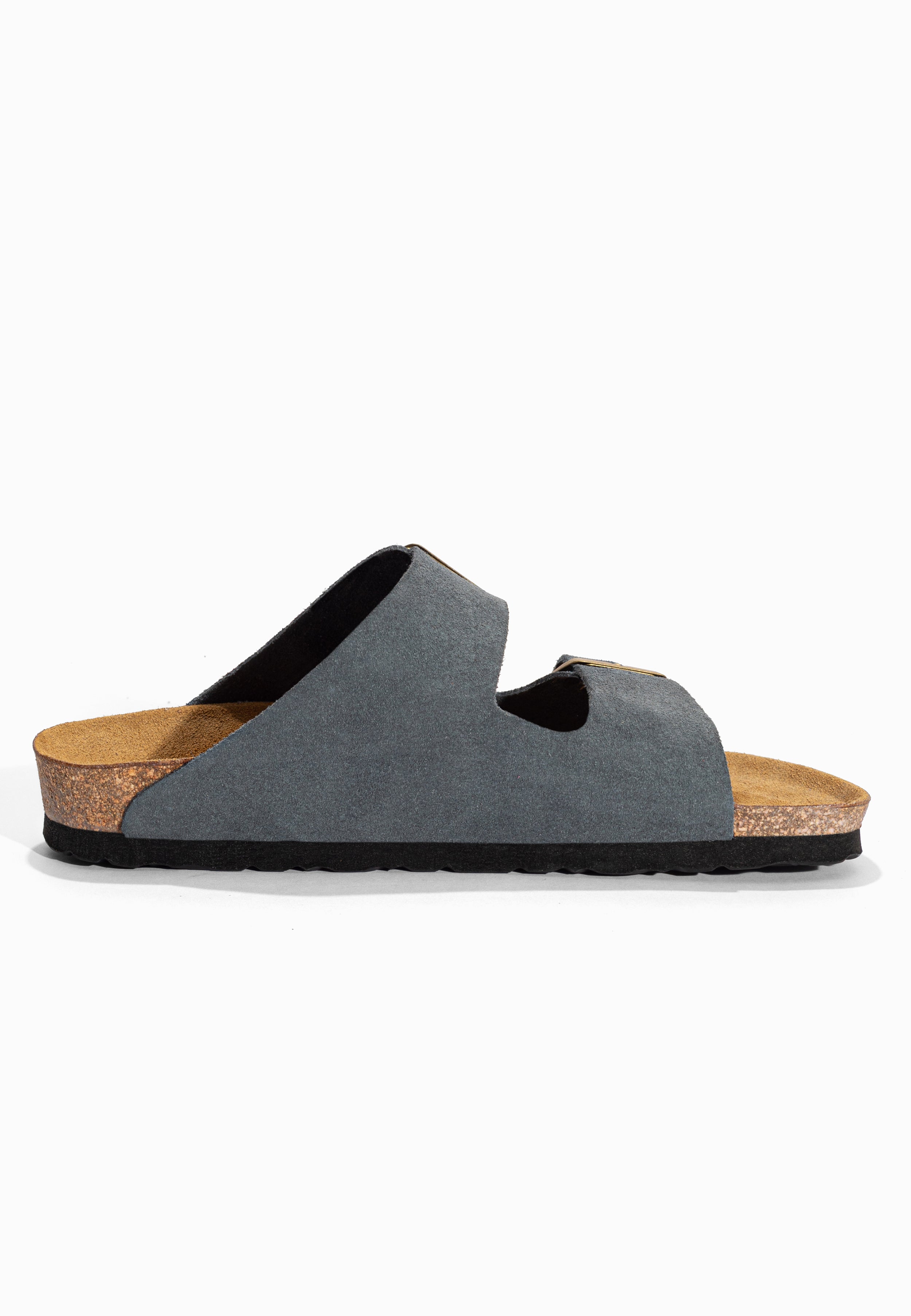 Sandales 2 Brides Atlas Gris en Cuir Suédé Bayton pour Femme