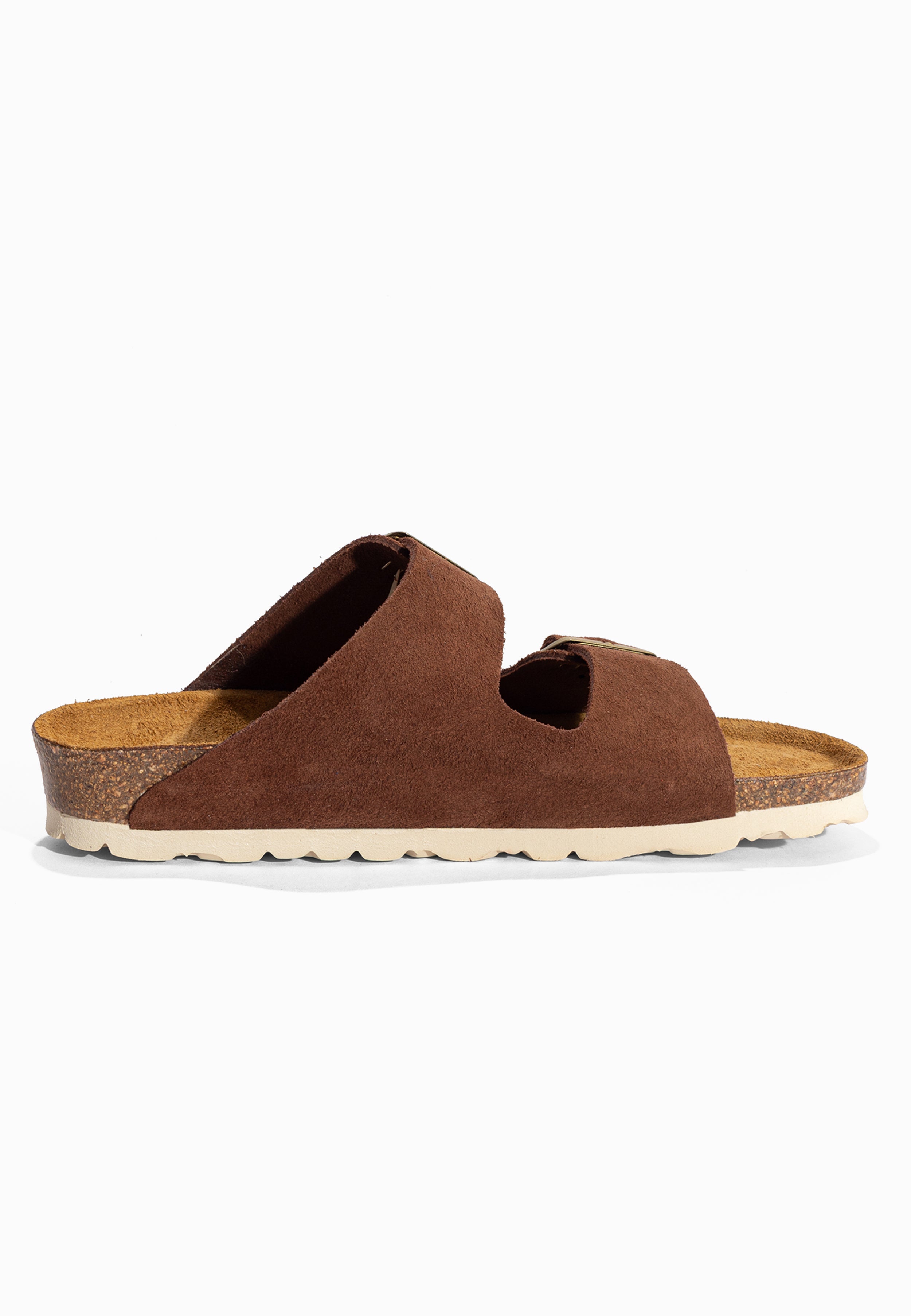 Sandales 2 Brides Atlas Marron en Cuir Suédé Bayton pour Femme