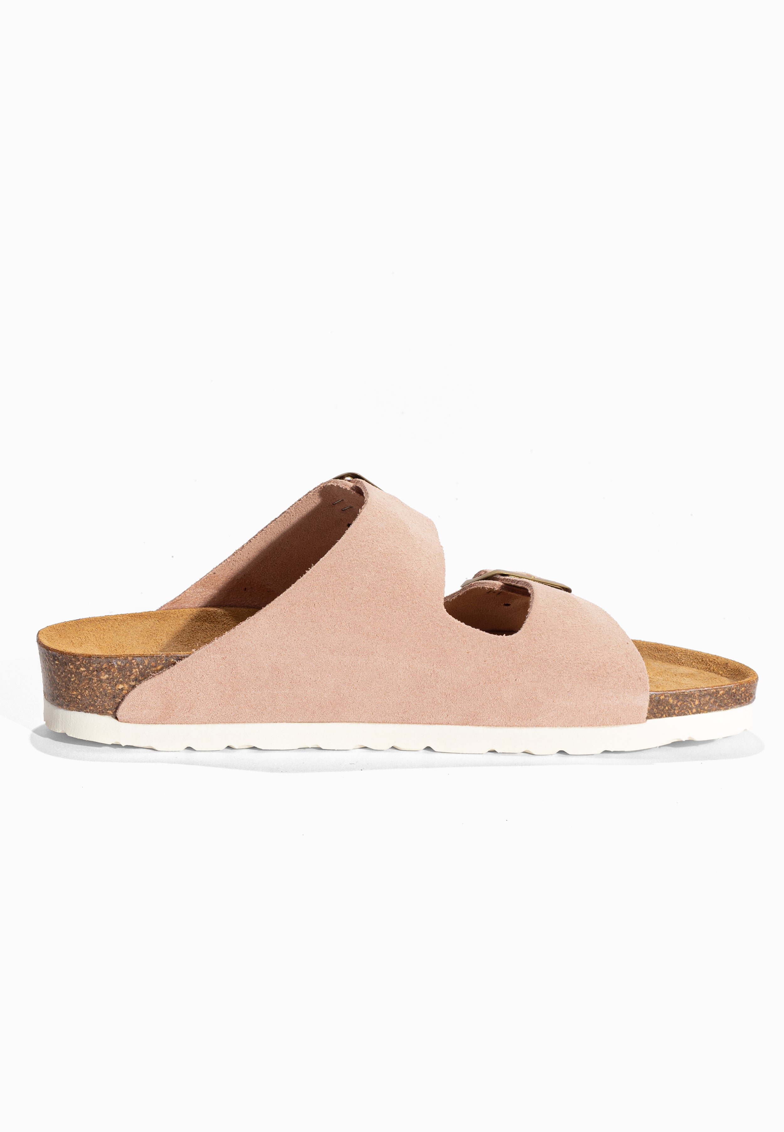 Sandales 2 Brides Atlas Rose en Cuir Suédé Bayton pour Femme