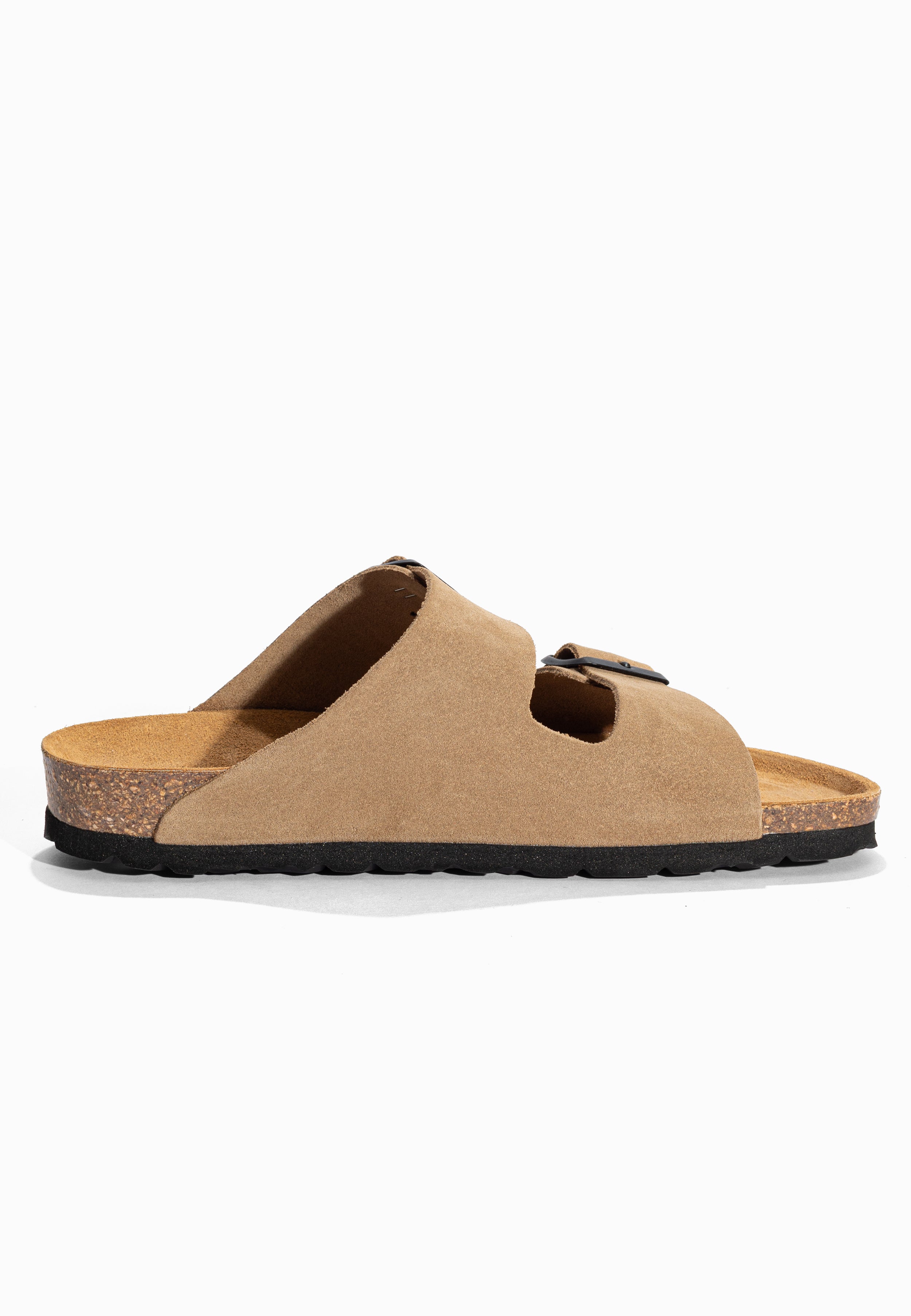 Sandales 2 Brides Atlas Beige en Cuir Suédé Bayton pour Femme