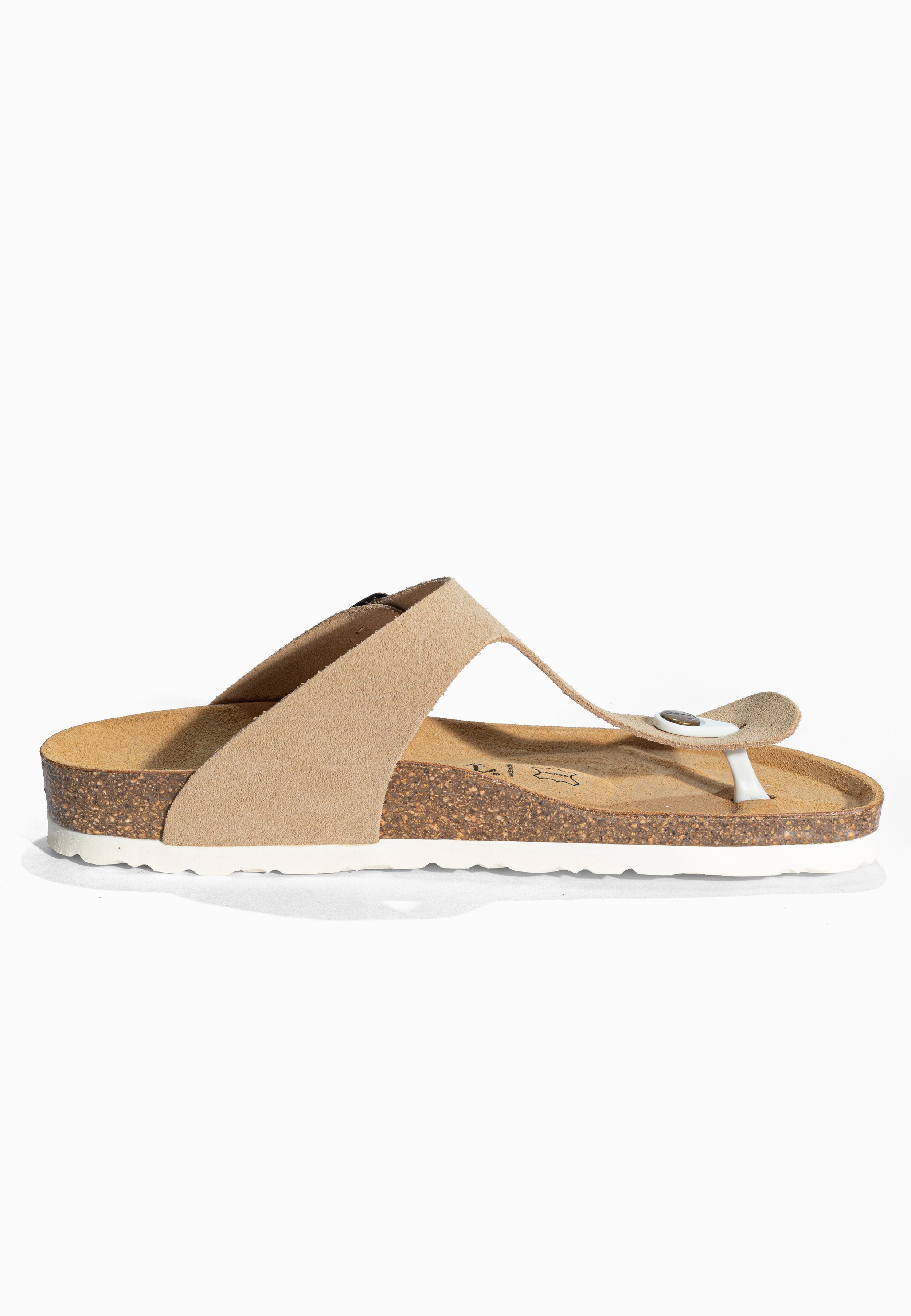 Sandales à Entre-doigts Mercure Beige en Cuir Suédé Bayton pour Femme