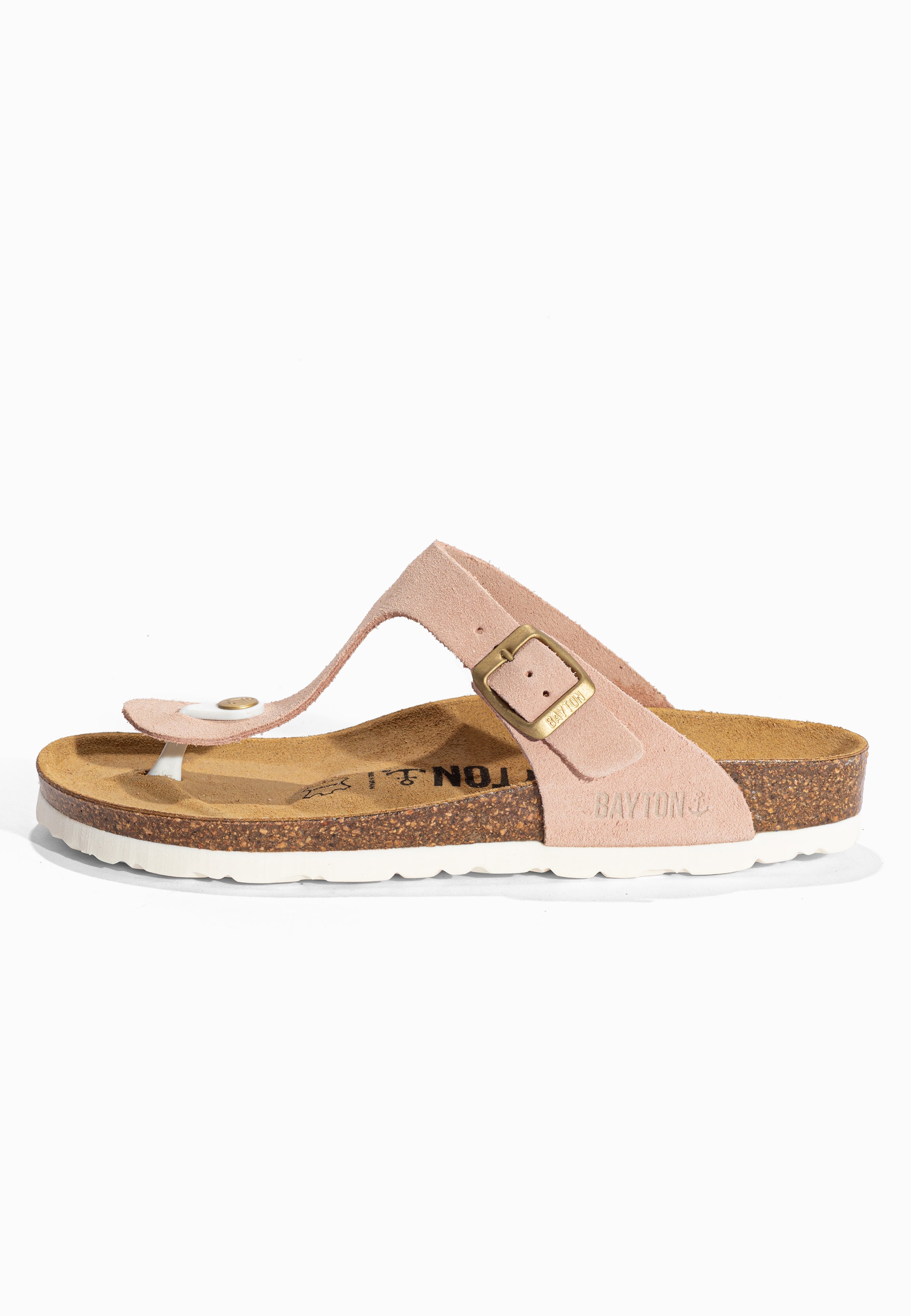 Sandales à Entre-doigts Mercure Rose en Cuir Suédé Bayton pour Femme