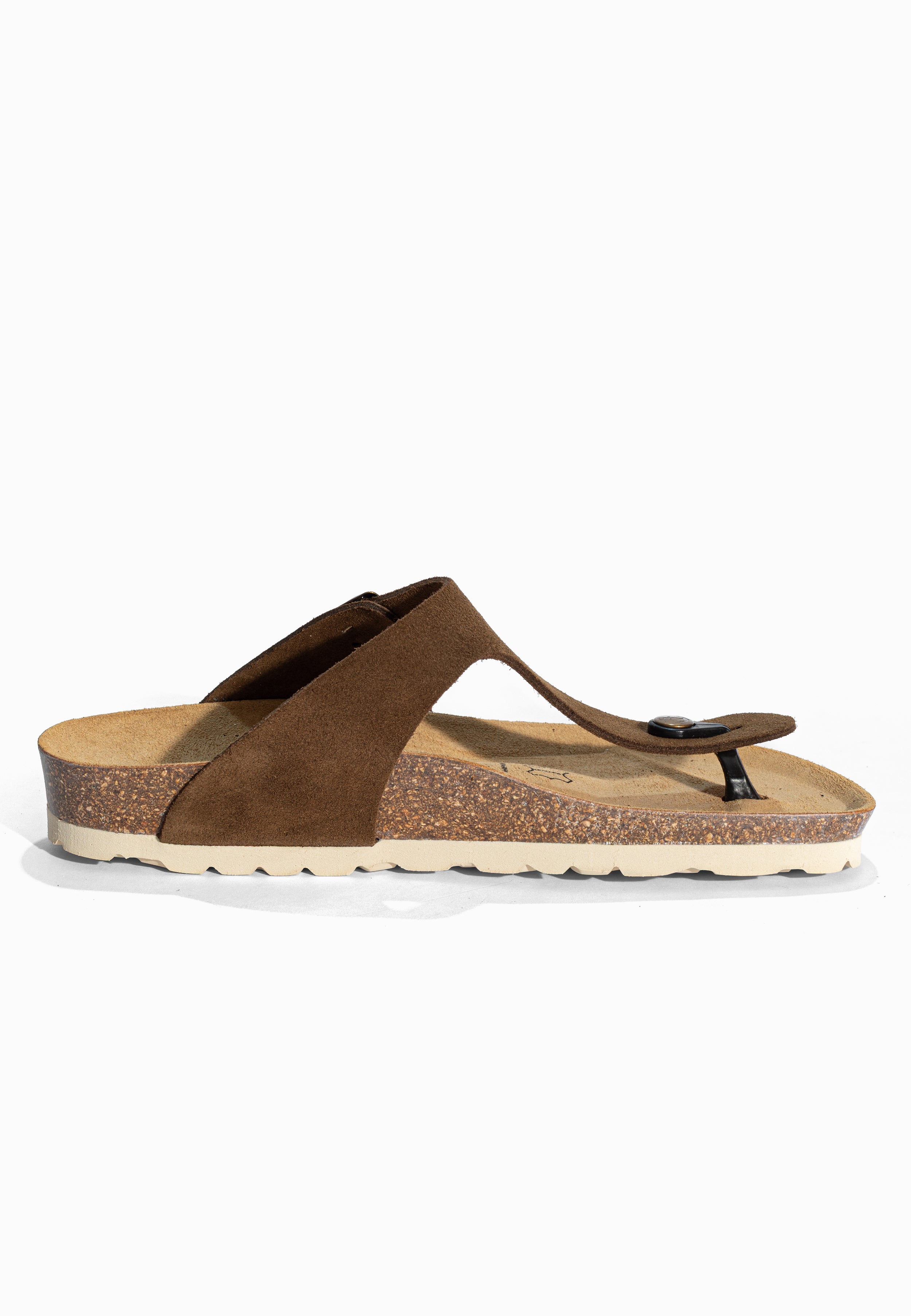 Sandales à Entre-doigts Mercure Marron en Cuir Suédé Bayton pour Femme