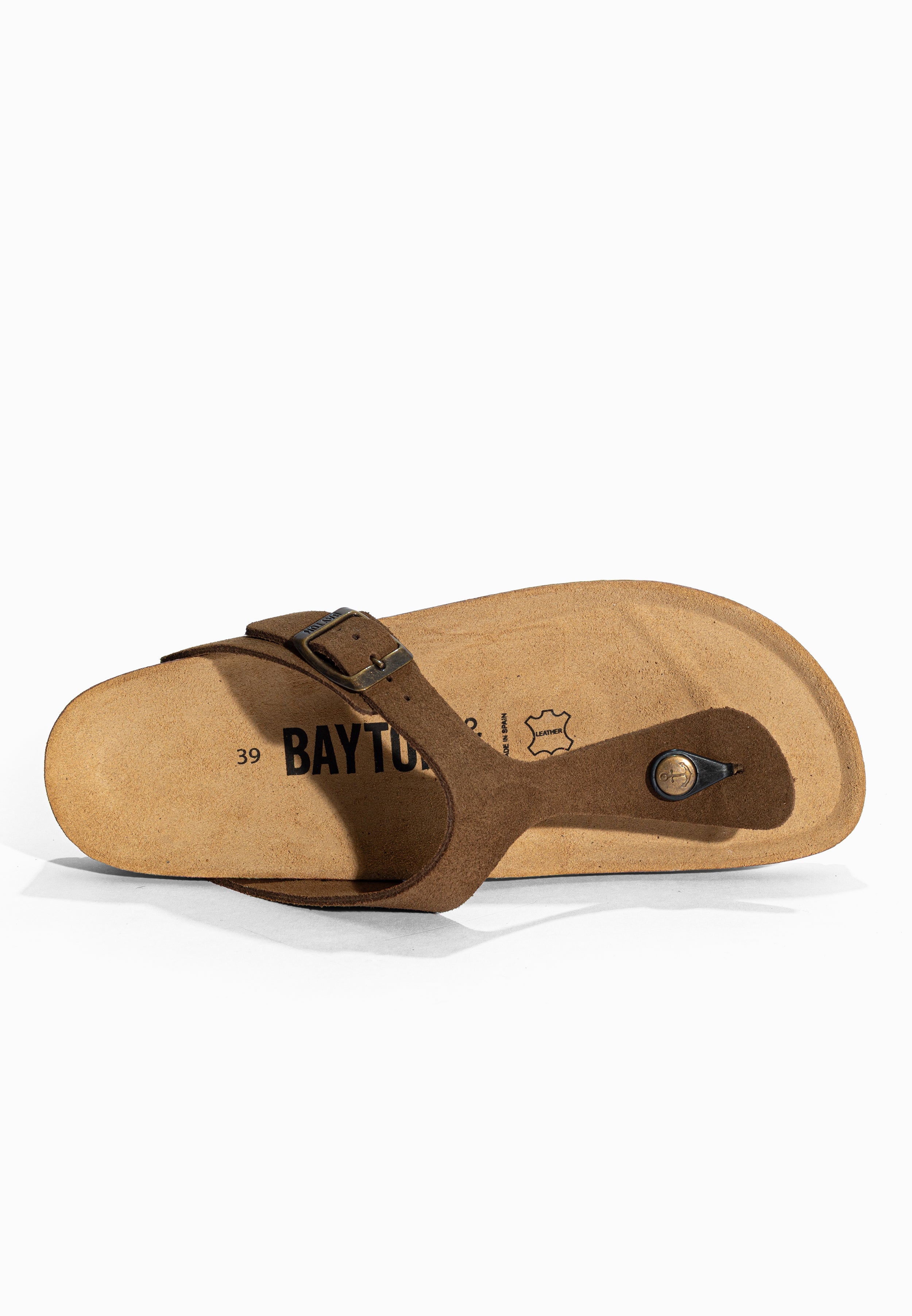 Sandales à Entre-doigts Mercure Marron en Cuir Suédé Bayton pour Femme