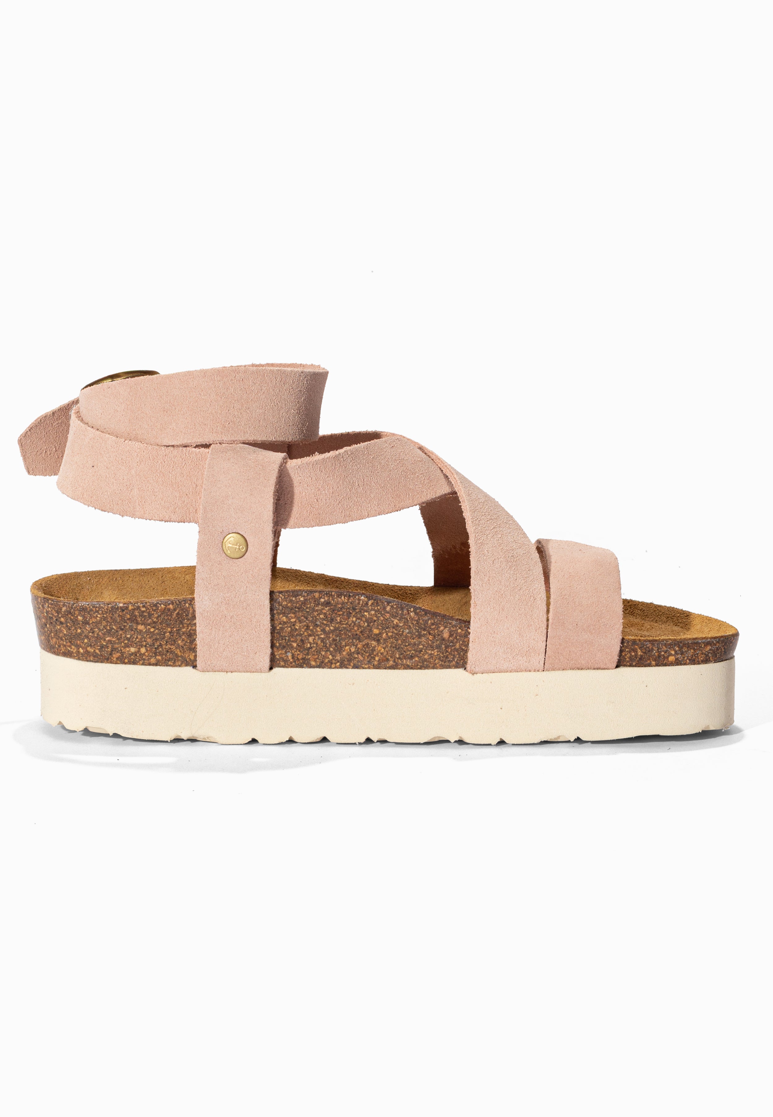 Sandales à Plateforme Mykonos Rose en Cuir Suédé Bayton pour Femme