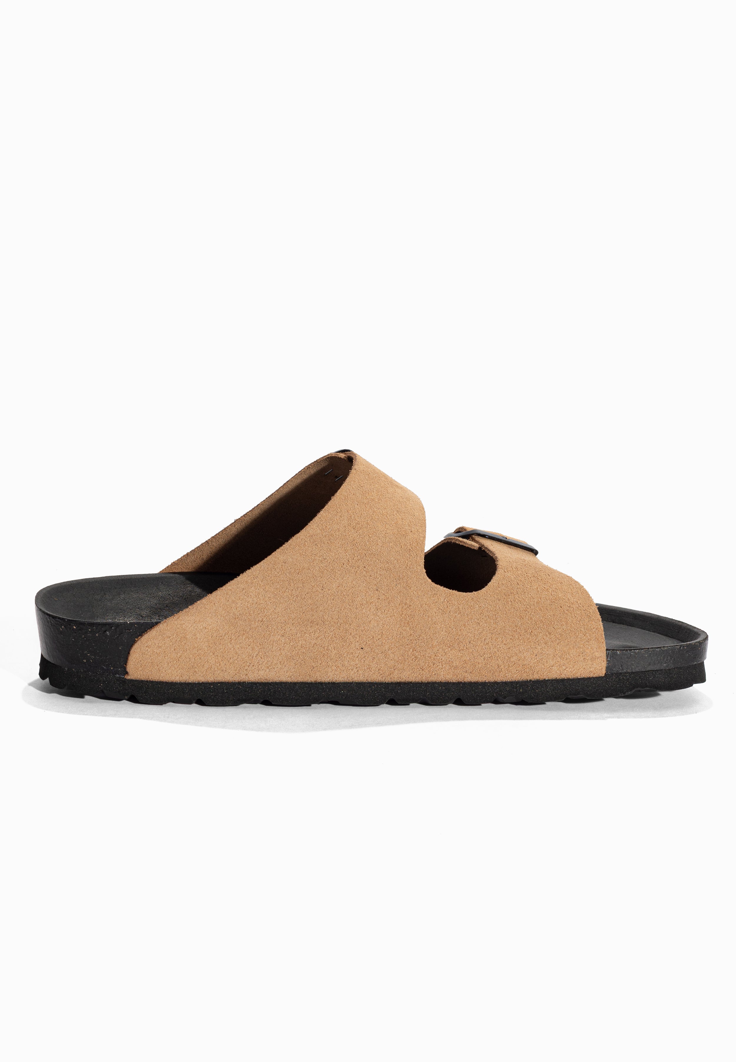 Sandales 2 Brides Atlas Beige foncé en Cuir Suédé Bayton pour Homme