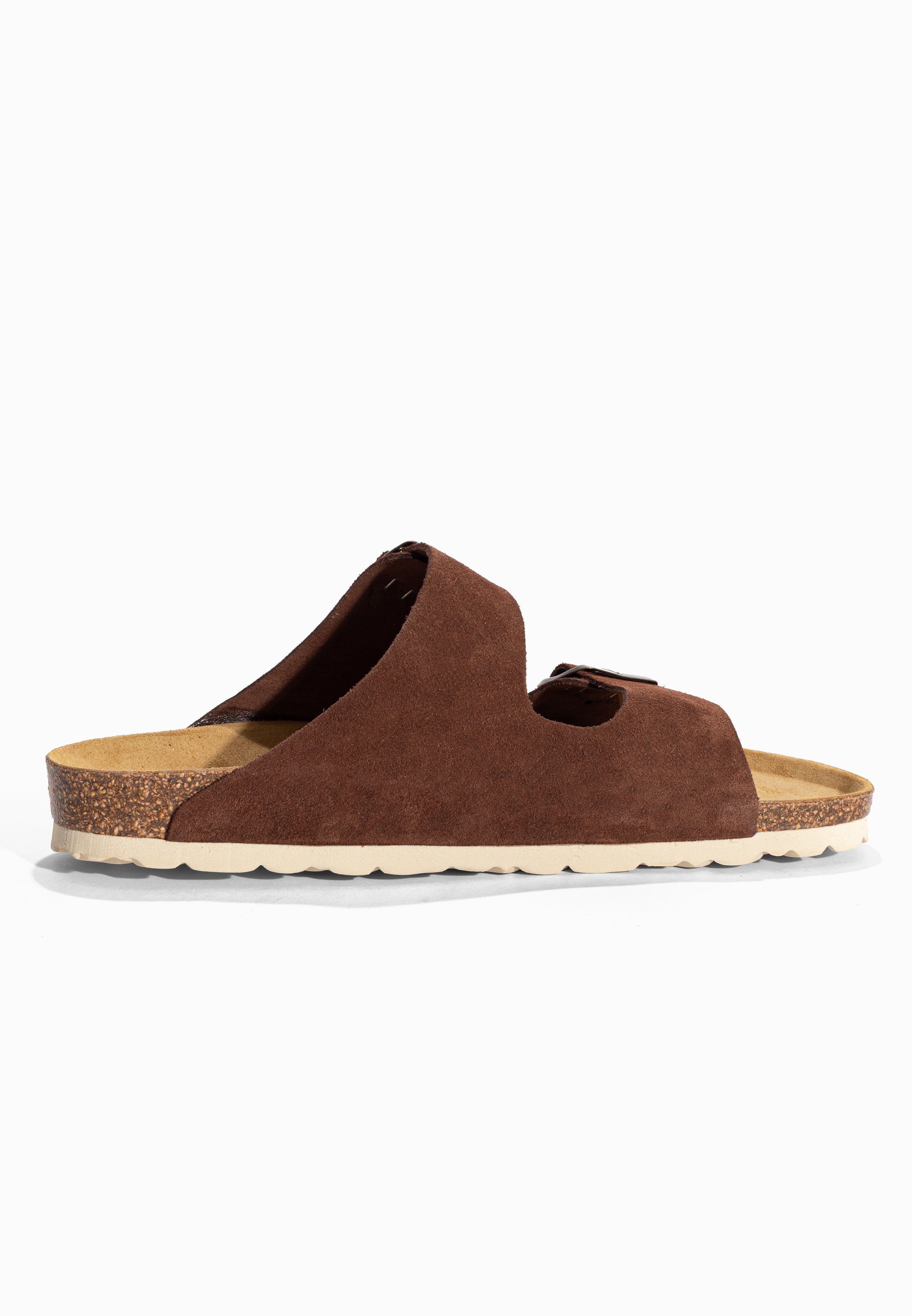 Sandales 2 Brides Atlas Marron en Cuir Suédé Bayton pour Homme
