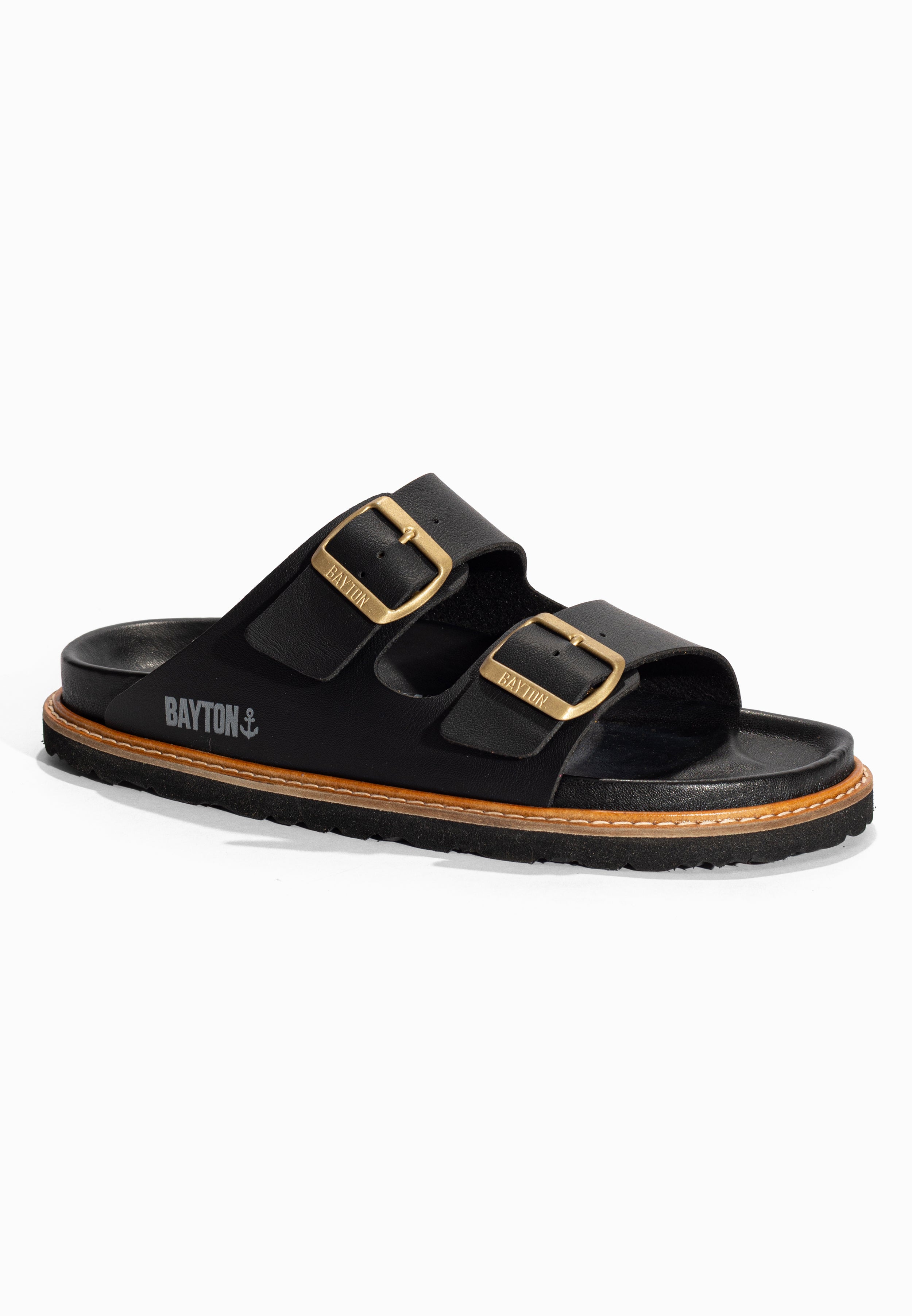 Sandales 2 Brides Atila Noir Bayton pour Femme